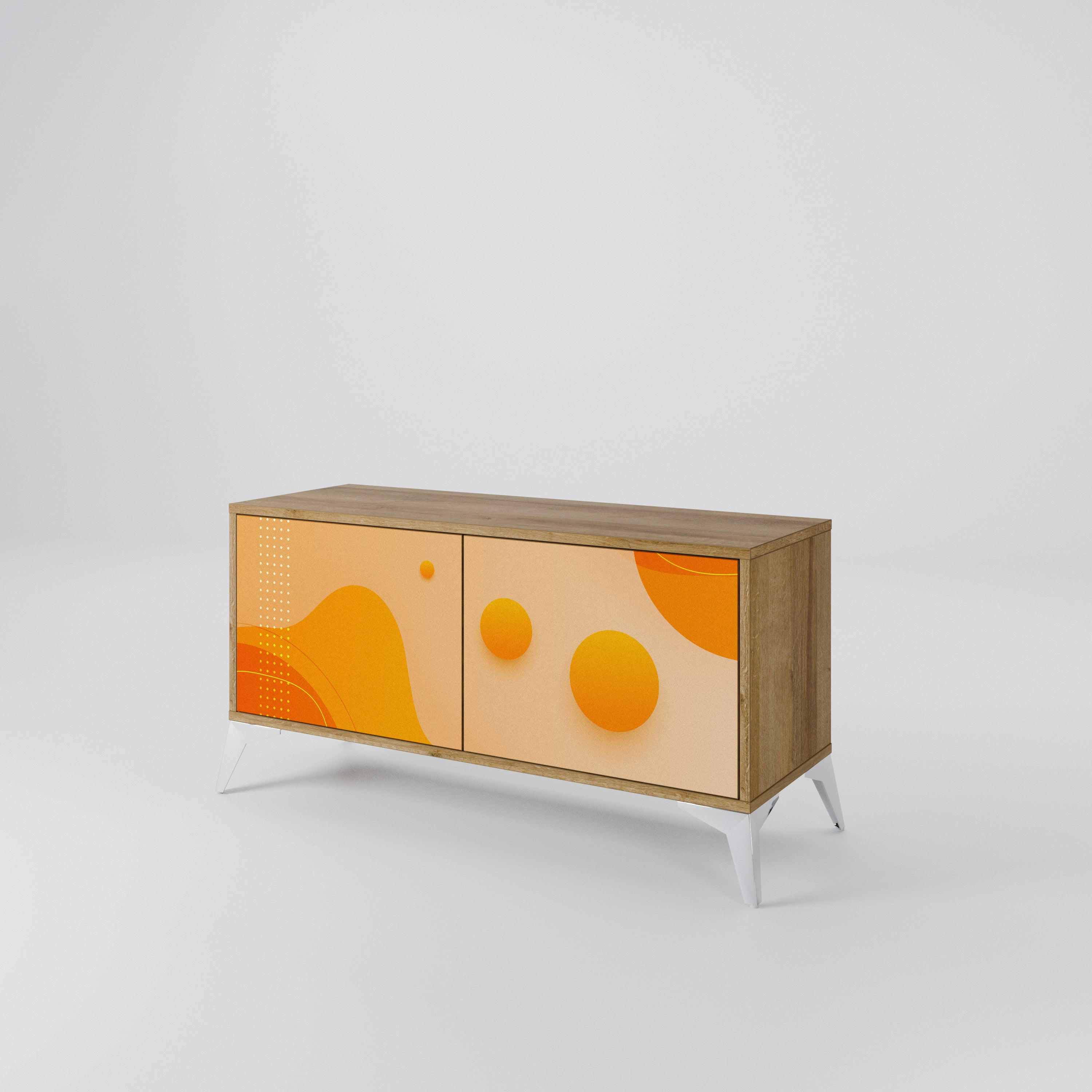 ORANGE ARRANGEMENT Mueble de TV Compacto de 2 puertas