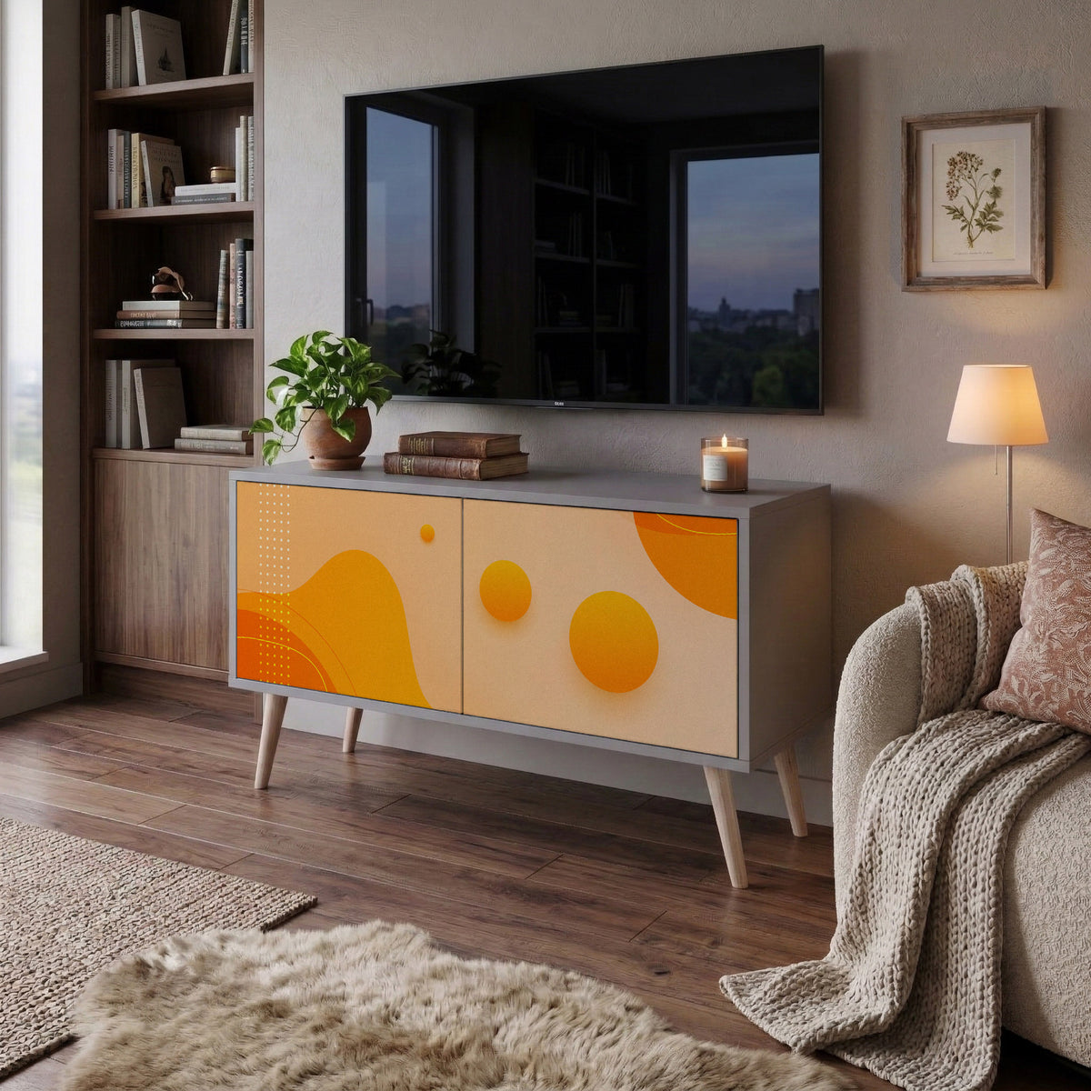 ORANGE ARRANGEMENT Συμπαγές έπιπλο τηλεόρασης 2-θυρών