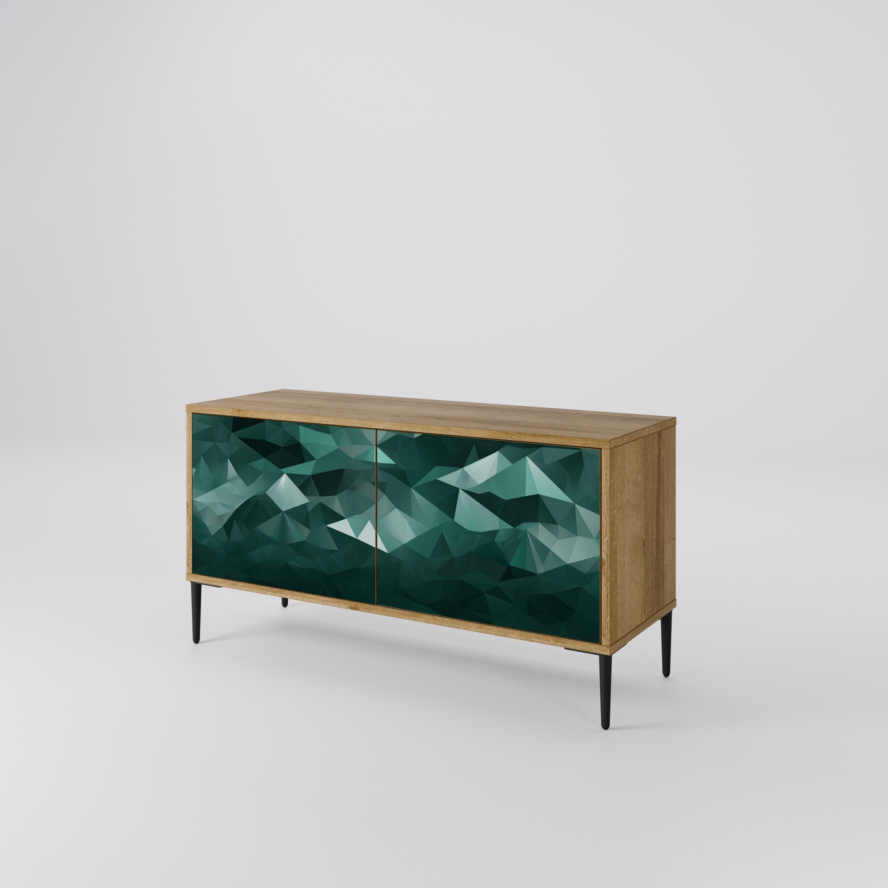 POLYGONAL FLOATING Mueble de TV Compacto de 2 puertas