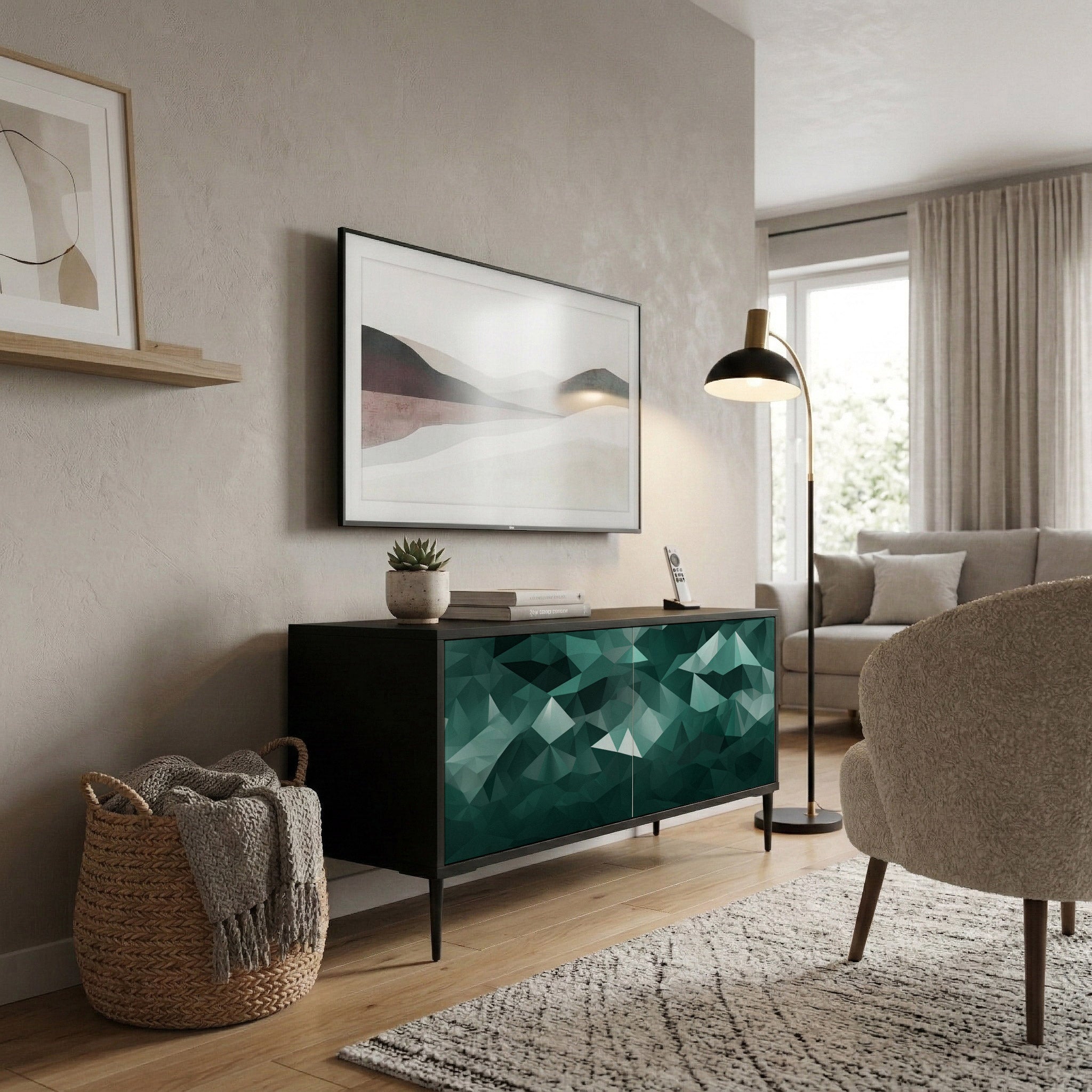 POLYGONAL FLOATING Mobile TV Compatto a 2 Ante