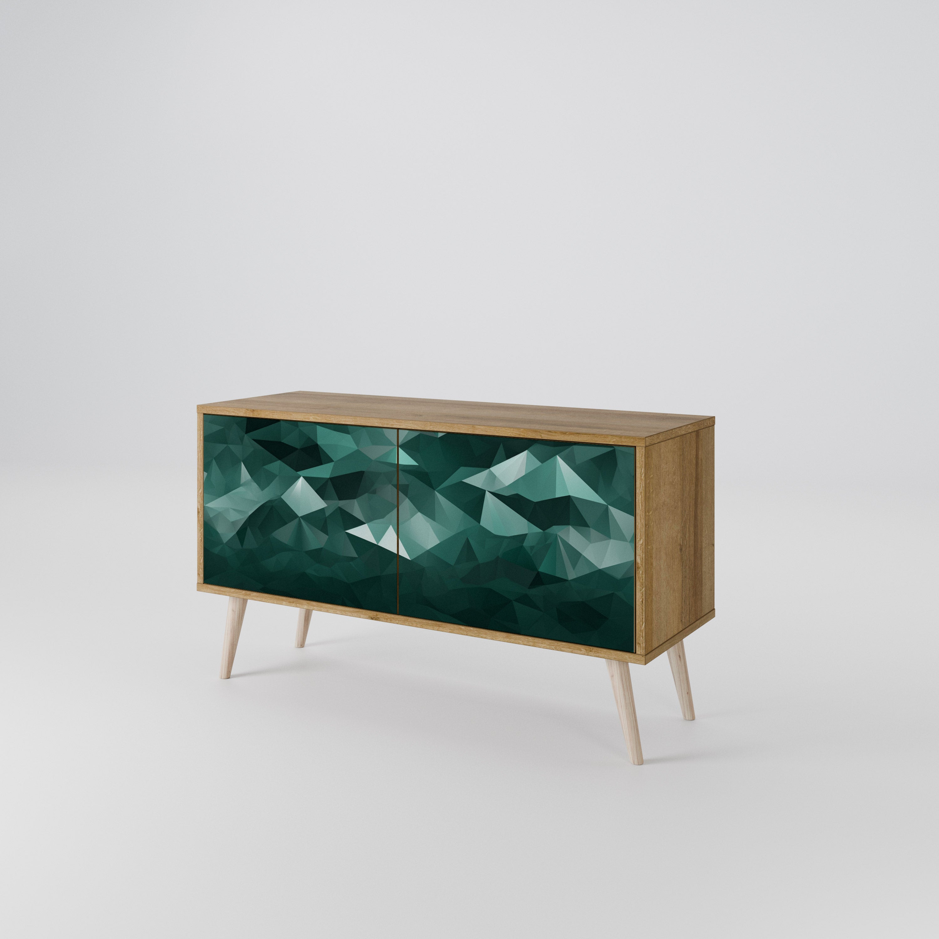 POLYGONAL FLOATING Mueble de TV Compacto de 2 puertas
