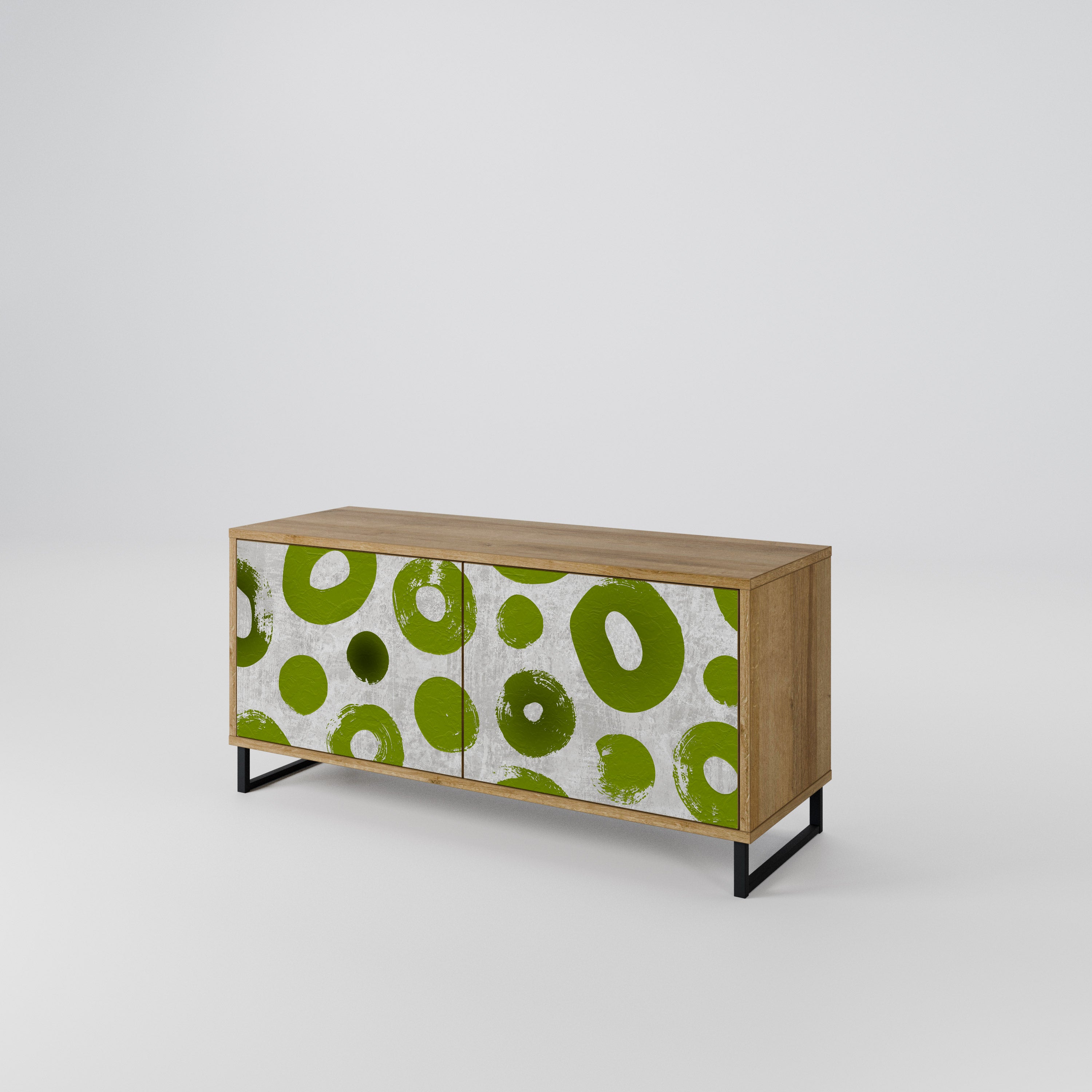 GREEN RHAPSODY Mueble de TV Compacto de 2 puertas