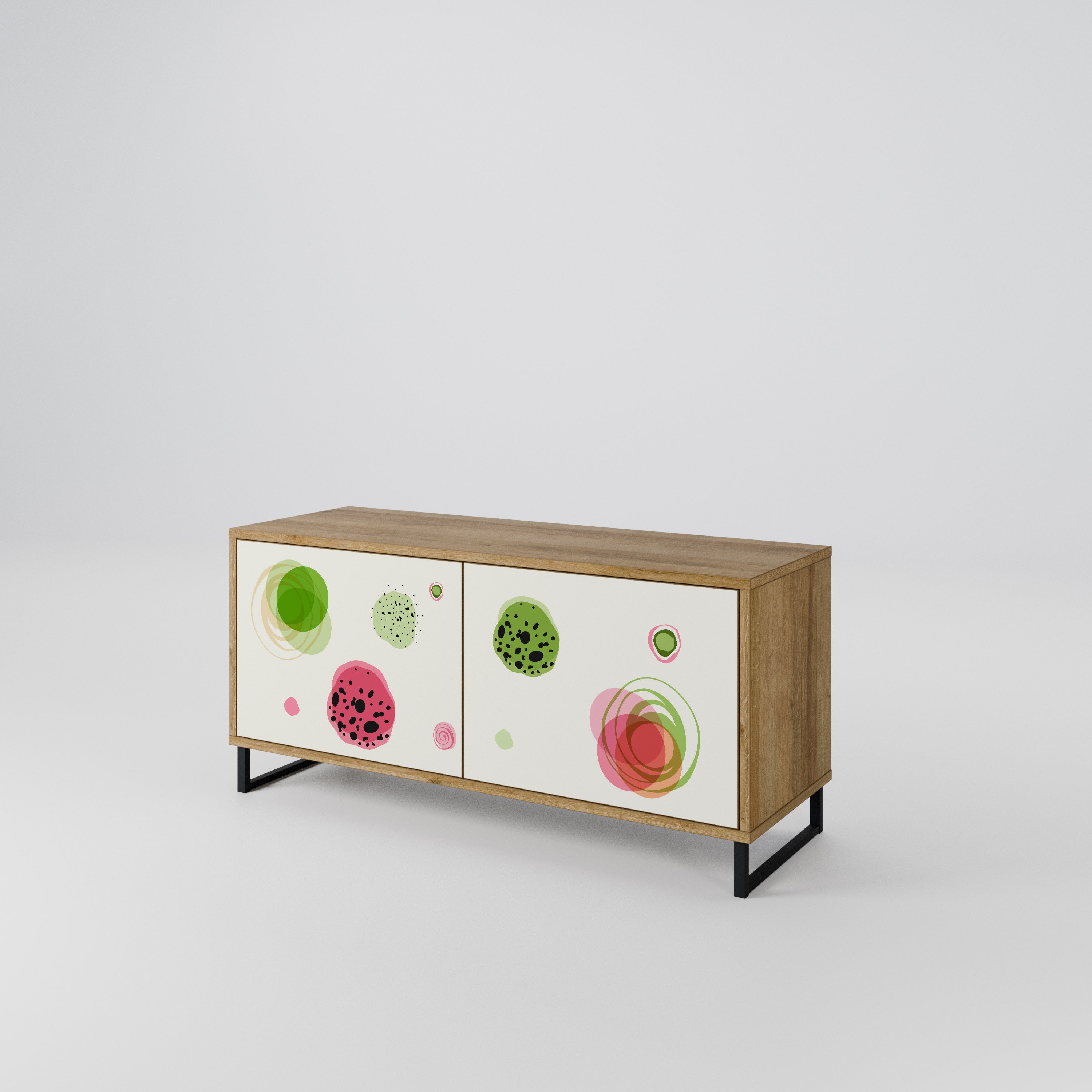 COLORFUL COSMOS Mueble de TV Compacto de 2 puertas