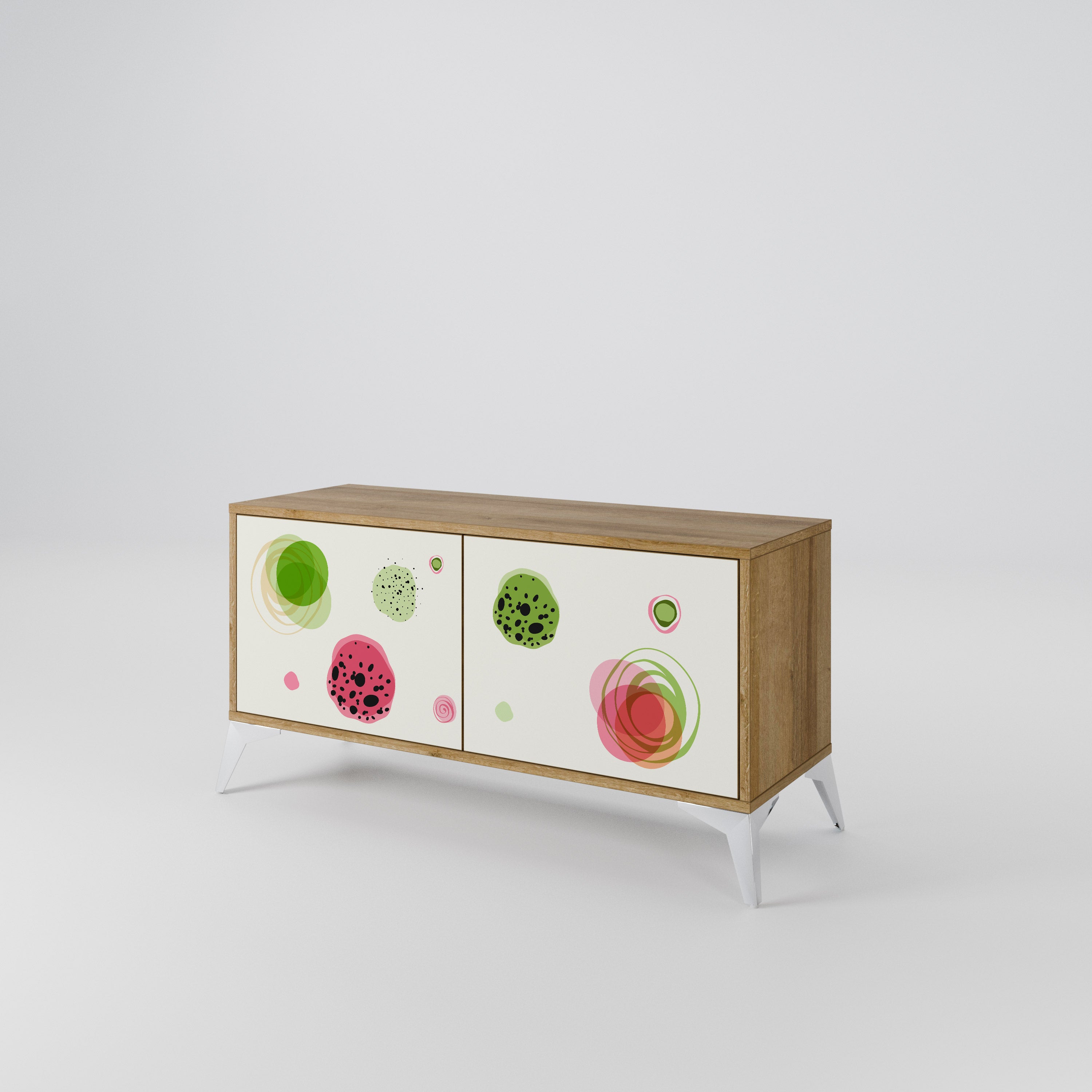 COLORFUL COSMOS Mueble de TV Compacto de 2 puertas