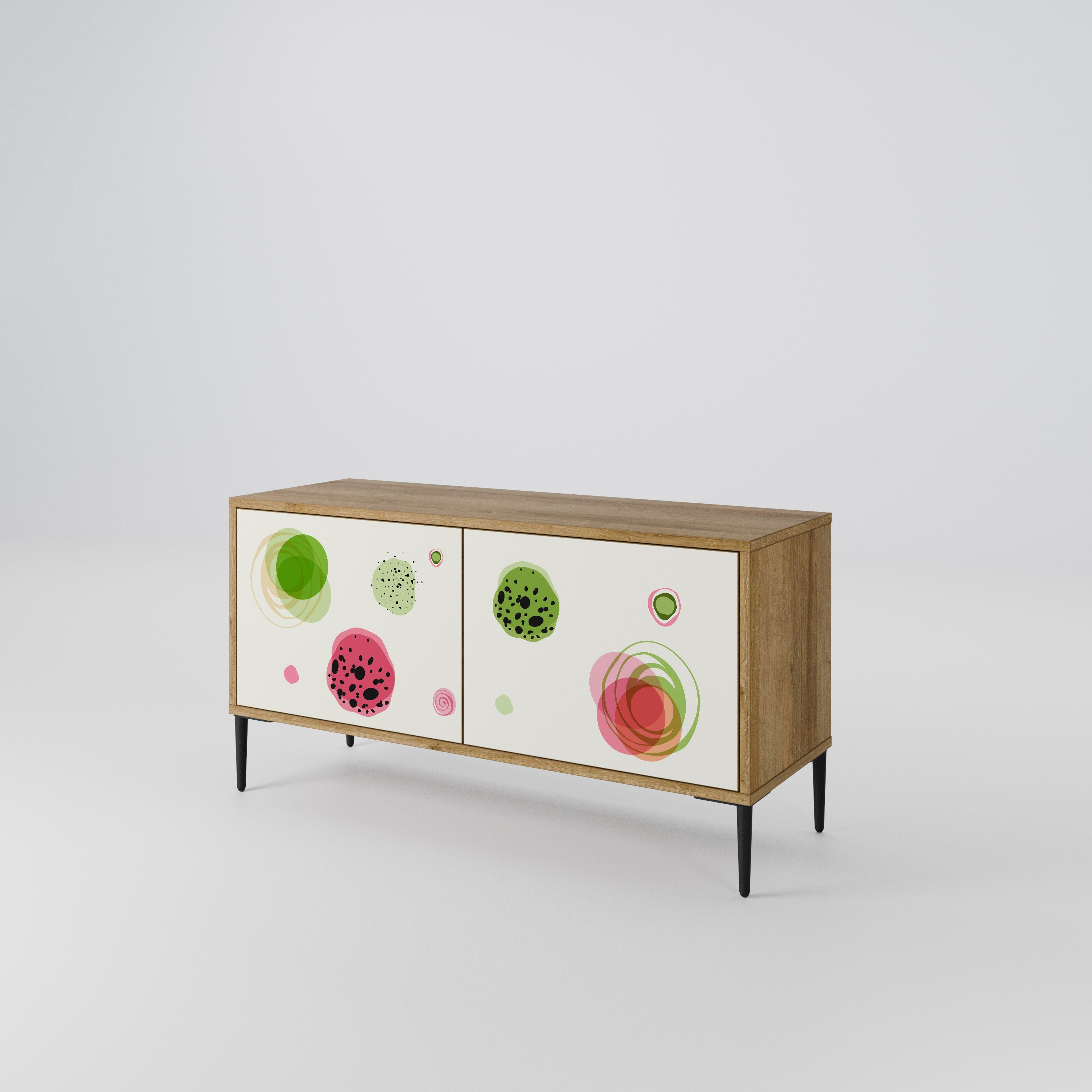 COLORFUL COSMOS Mueble de TV Compacto de 2 puertas