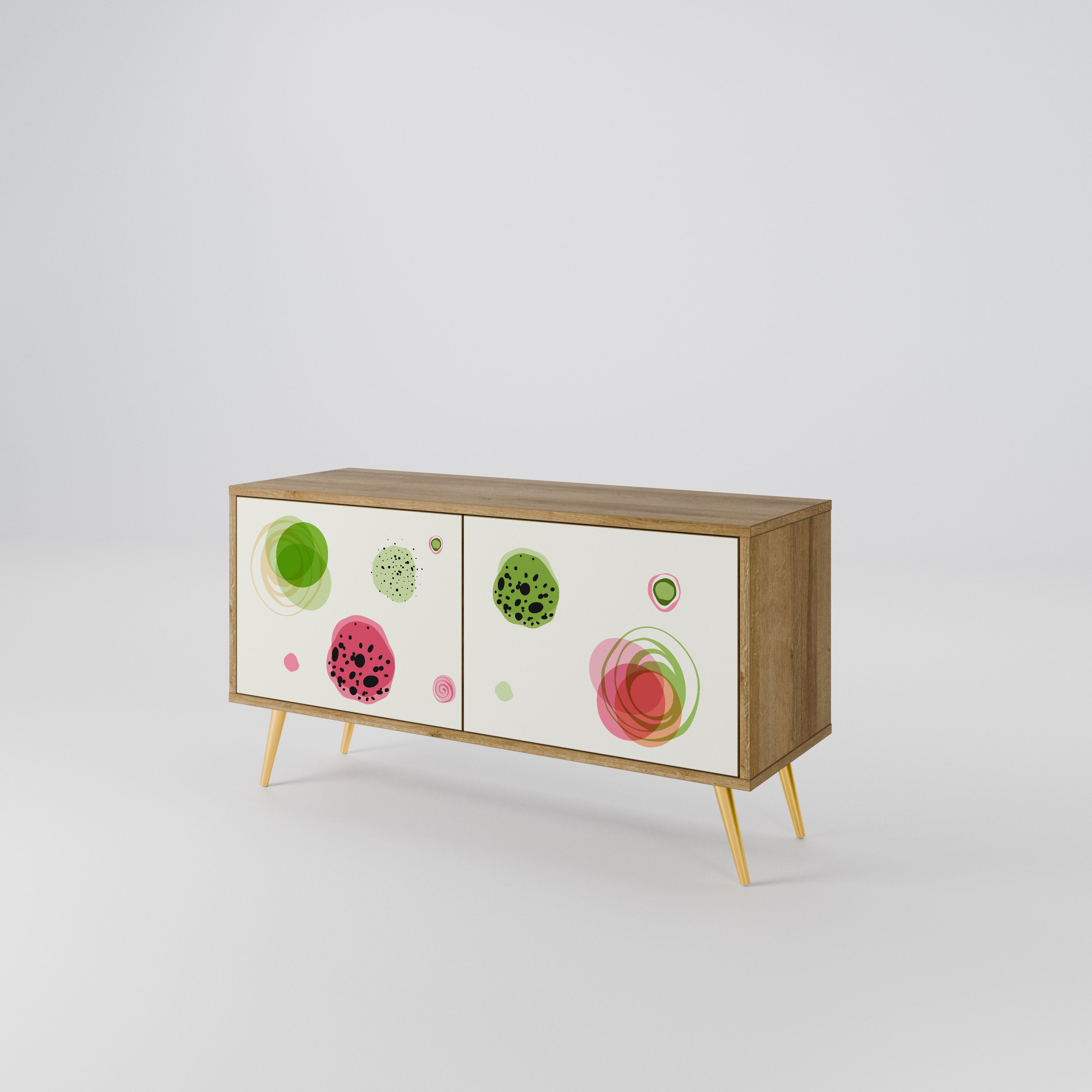 COLORFUL COSMOS Mueble de TV Compacto de 2 puertas