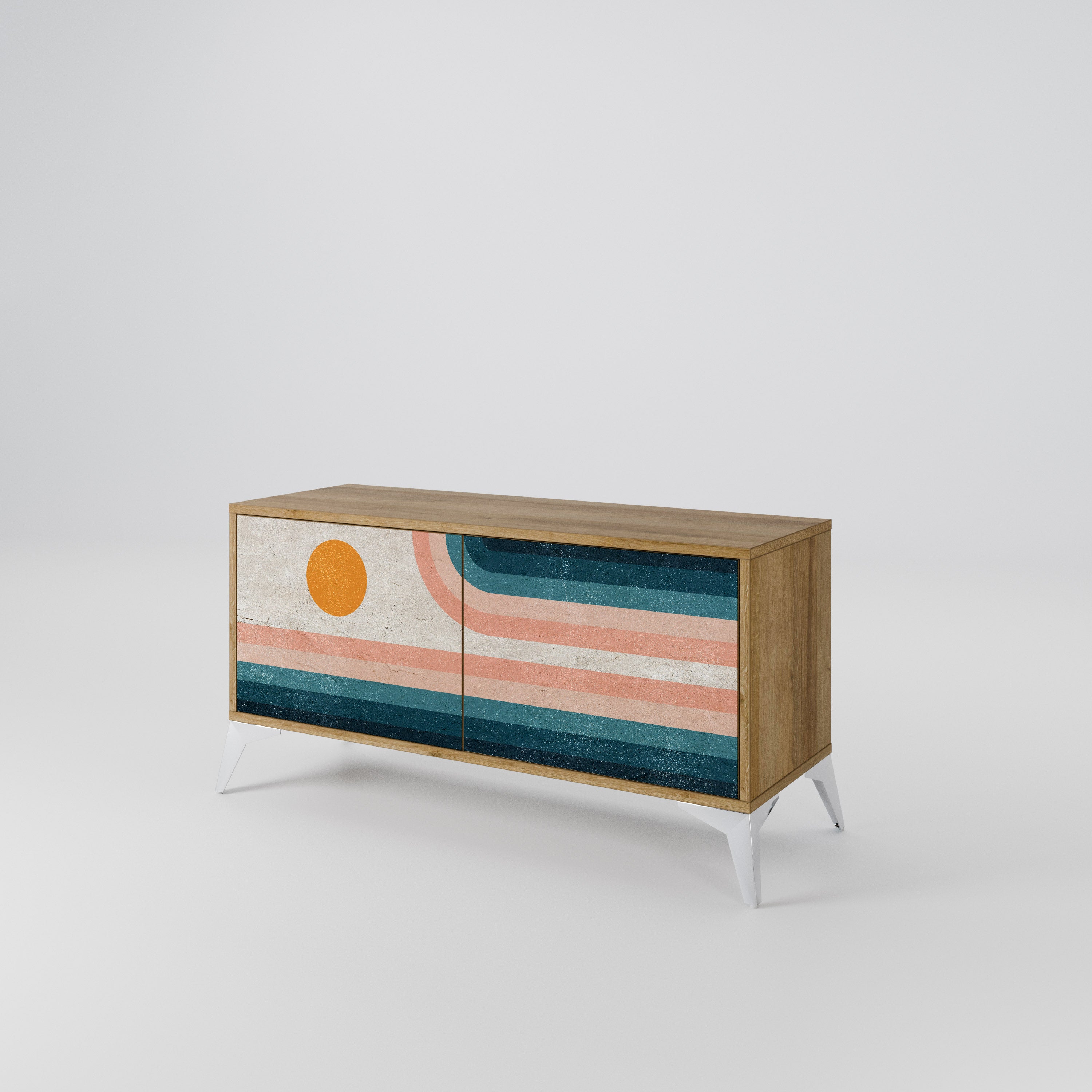 TWO HALVES Mueble de TV Compacto de 2 puertas