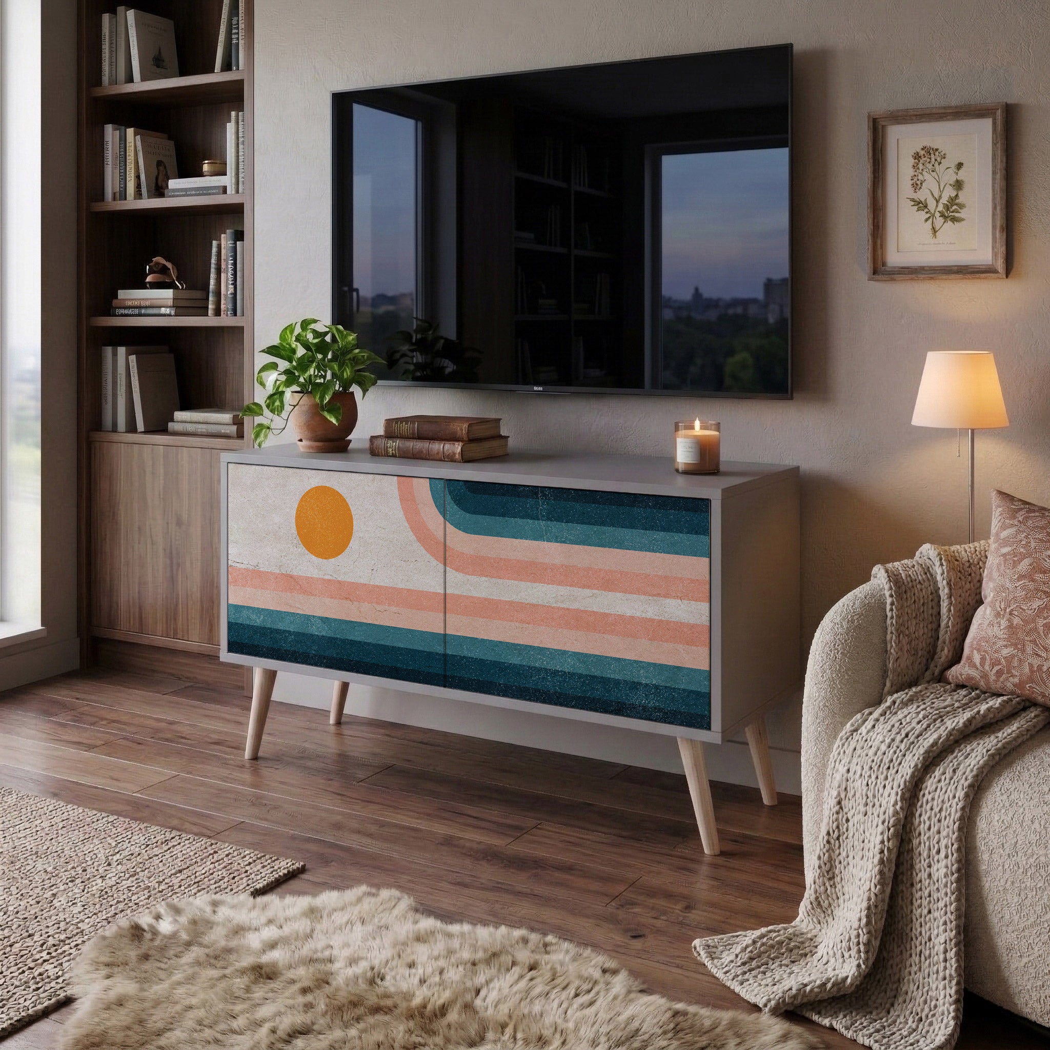 TWO HALVES Kompaktní dvoudveřový TV stolek