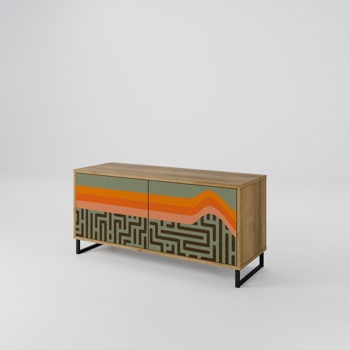 SIMPLE SOLUTIONS Mueble de TV Compacto de 2 puertas
