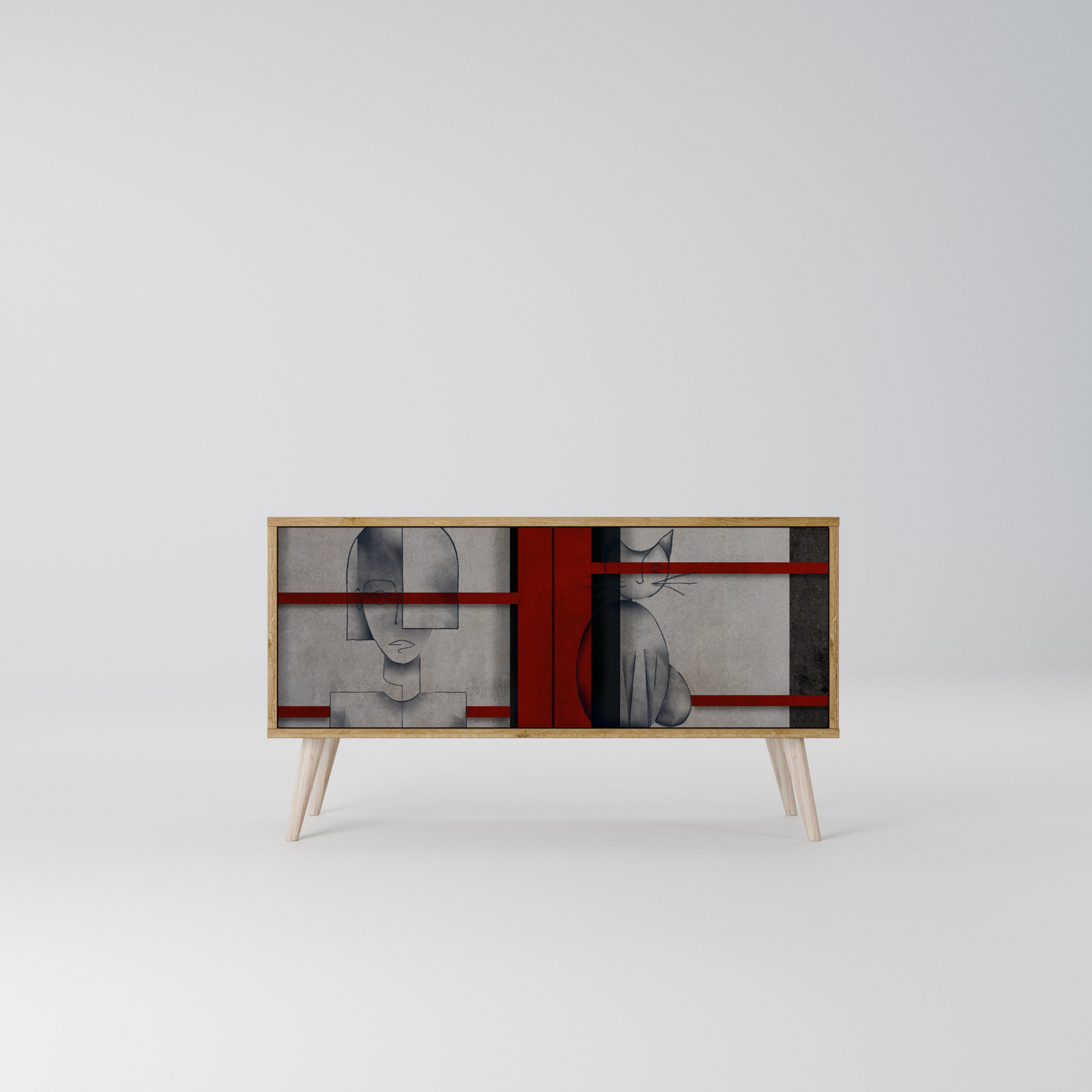 GRAY FIGURES Kompaktní dvoudveřový TV stolek