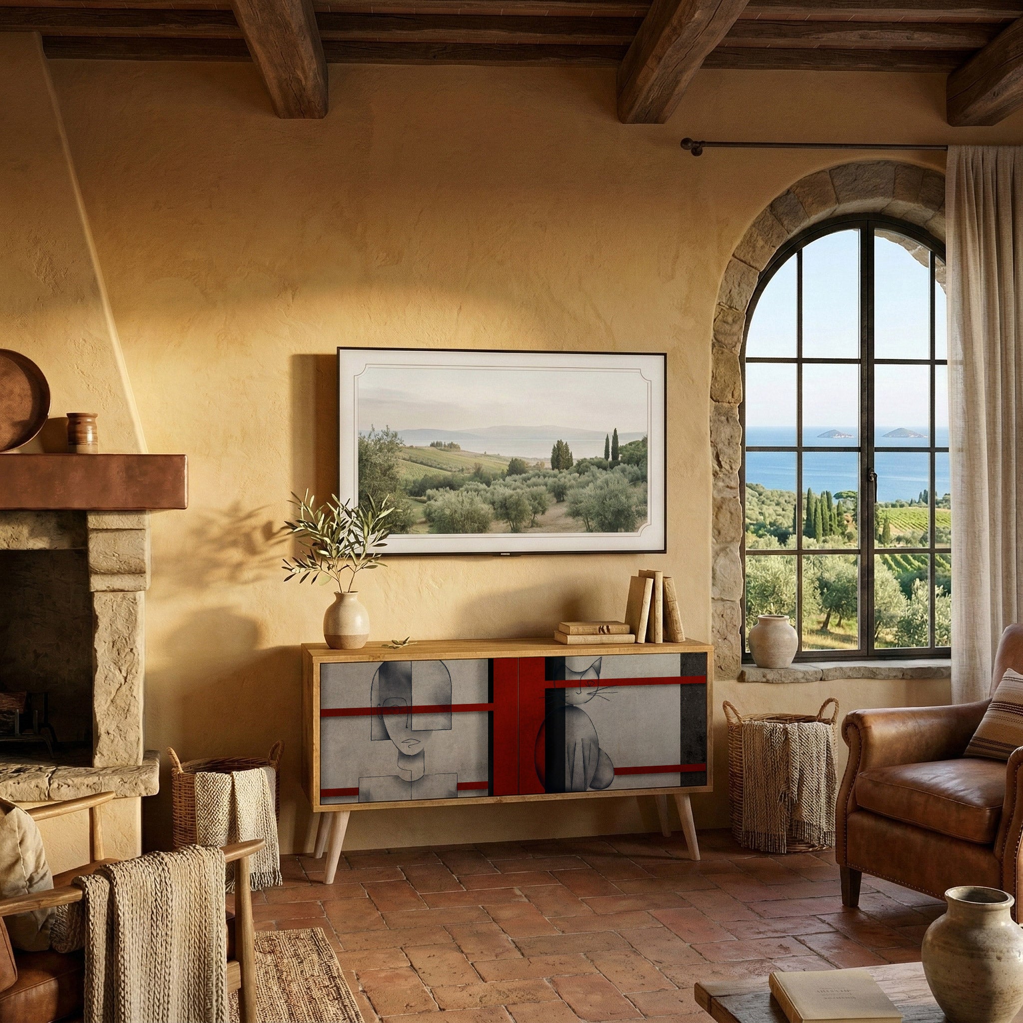 GRAY FIGURES Kompaktní dvoudveřový TV stolek