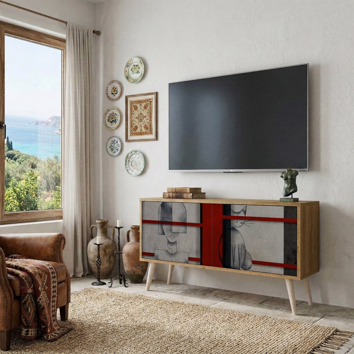 GRAY FIGURES Mobile TV Compatto a 2 Ante