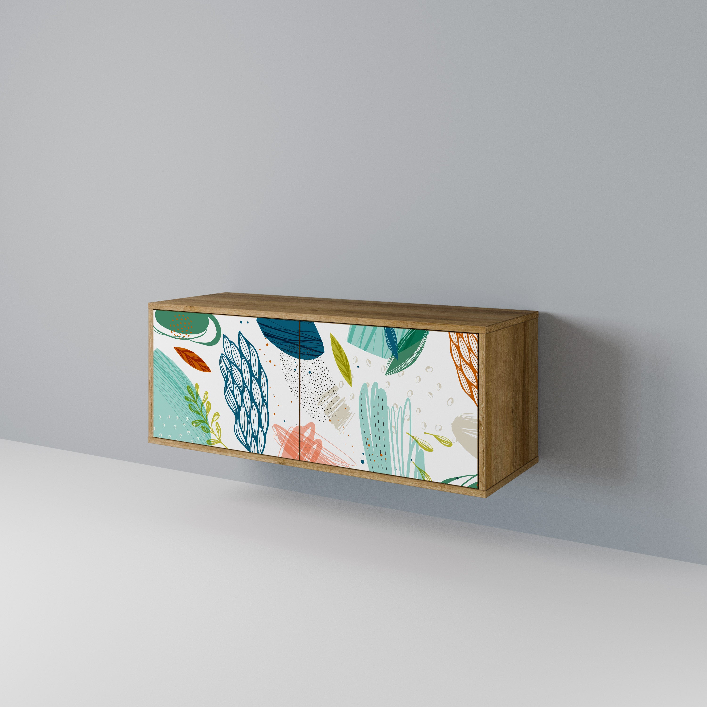 BOTANICAL HURRICANE Mueble de TV Compacto de 2 puertas