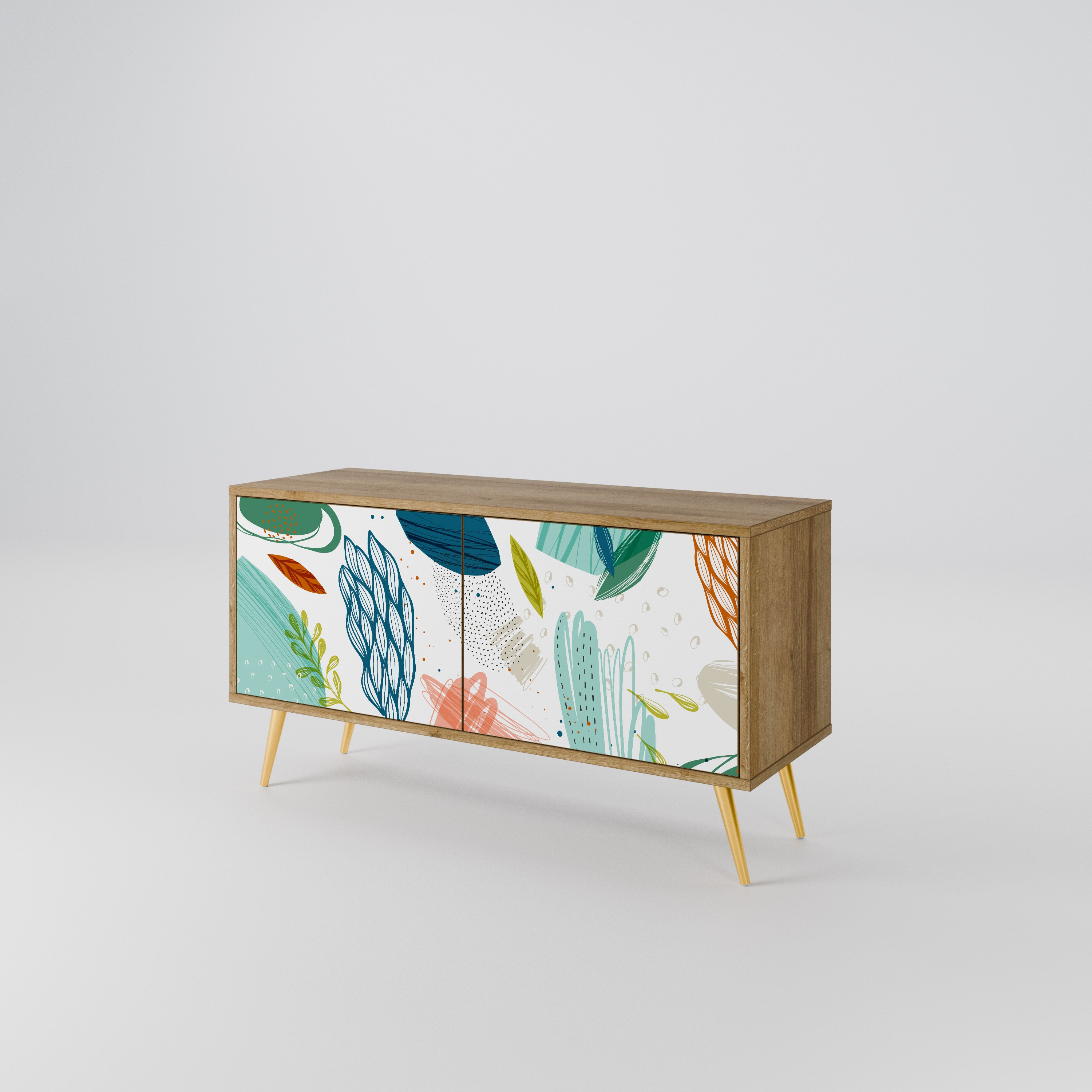 BOTANICAL HURRICANE Mueble de TV Compacto de 2 puertas