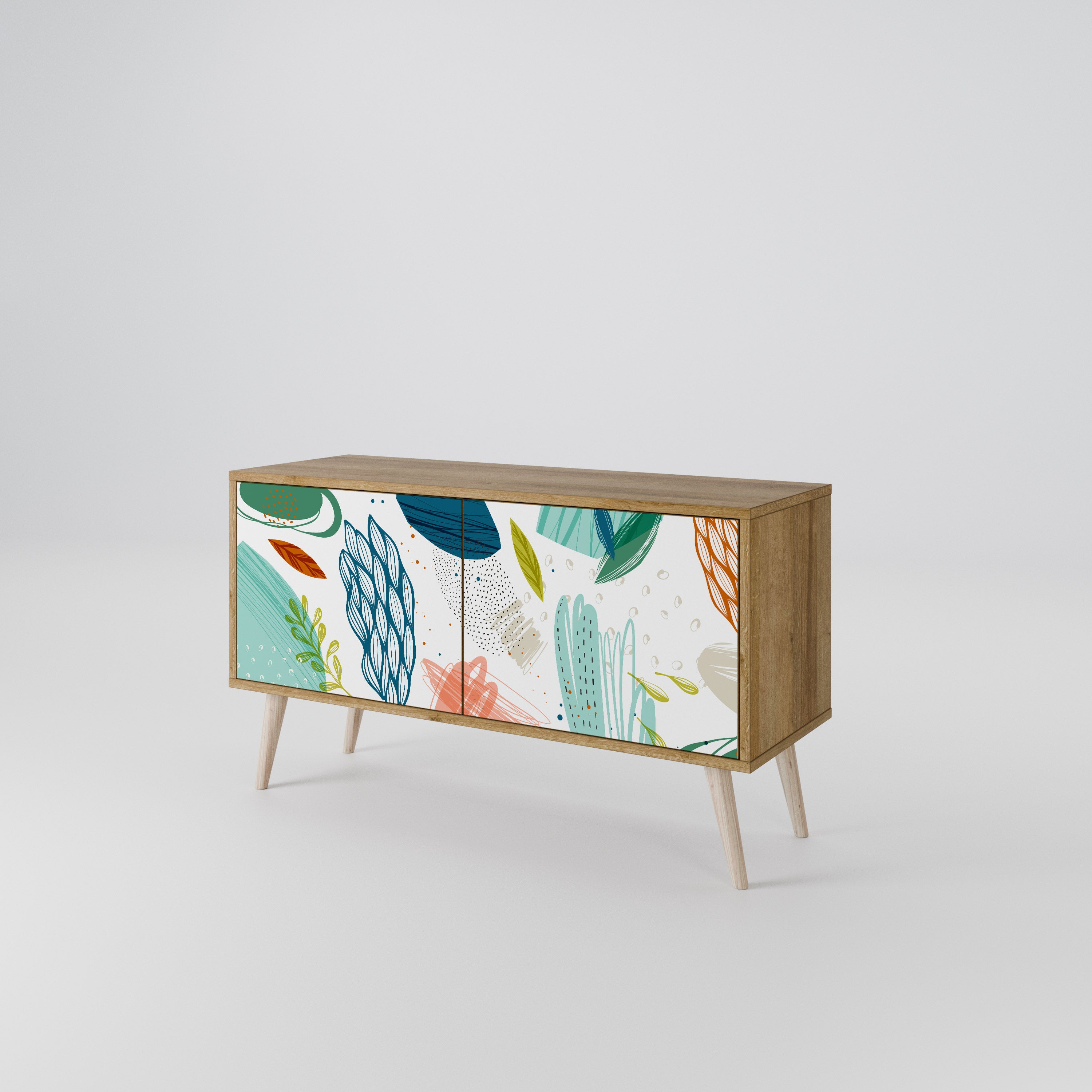 BOTANICAL HURRICANE Mueble de TV Compacto de 2 puertas