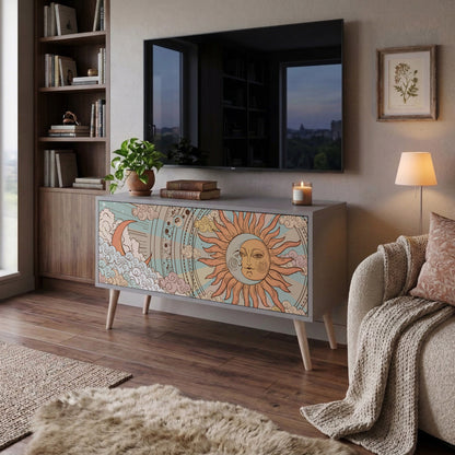 MYSTICAL STRUCTURE Compact 2-Door TV Cabinet