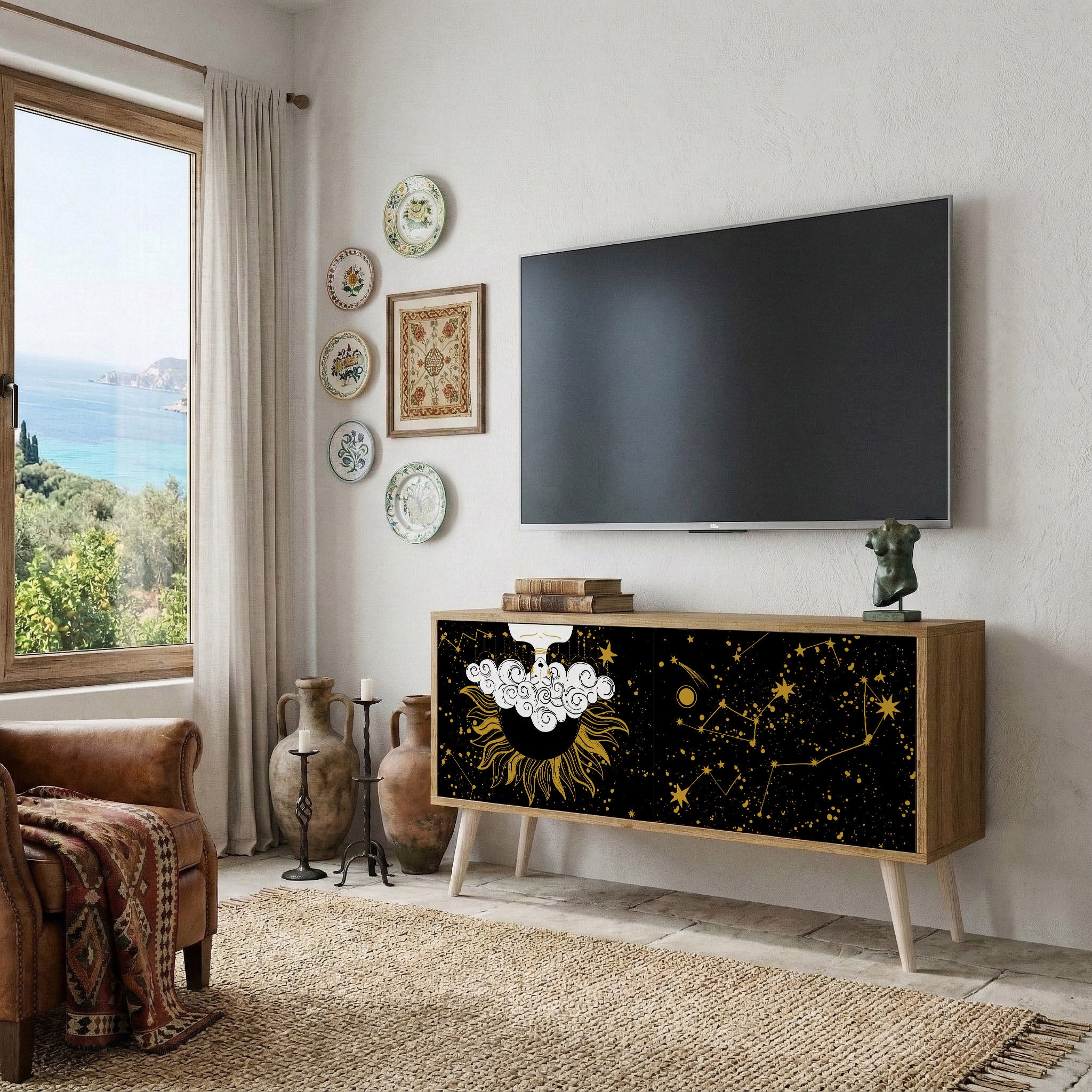 STELLAR CONSTELLATIONS Kompaktní dvoudveřový TV stolek