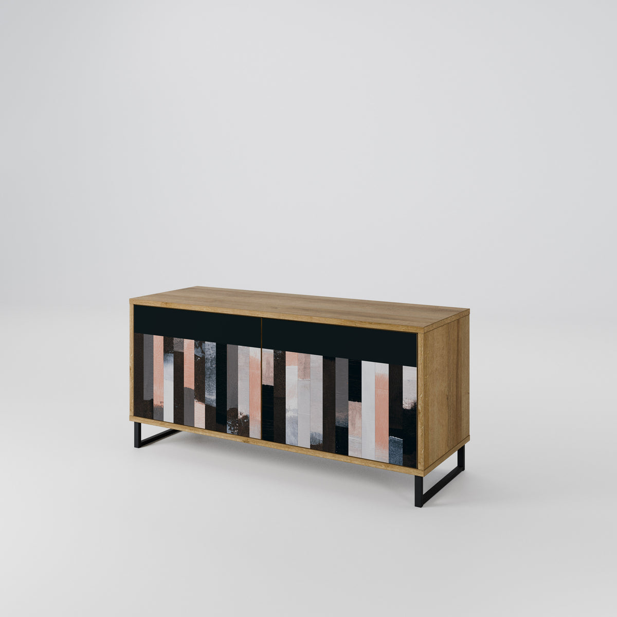 COLLAGE OF RECTANGLES Mueble de TV Compacto de 2 puertas