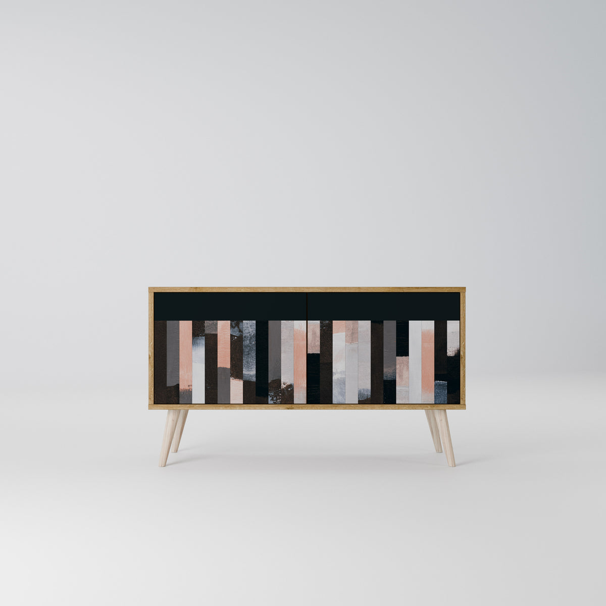 COLLAGE OF RECTANGLES Mueble de TV Compacto de 2 puertas