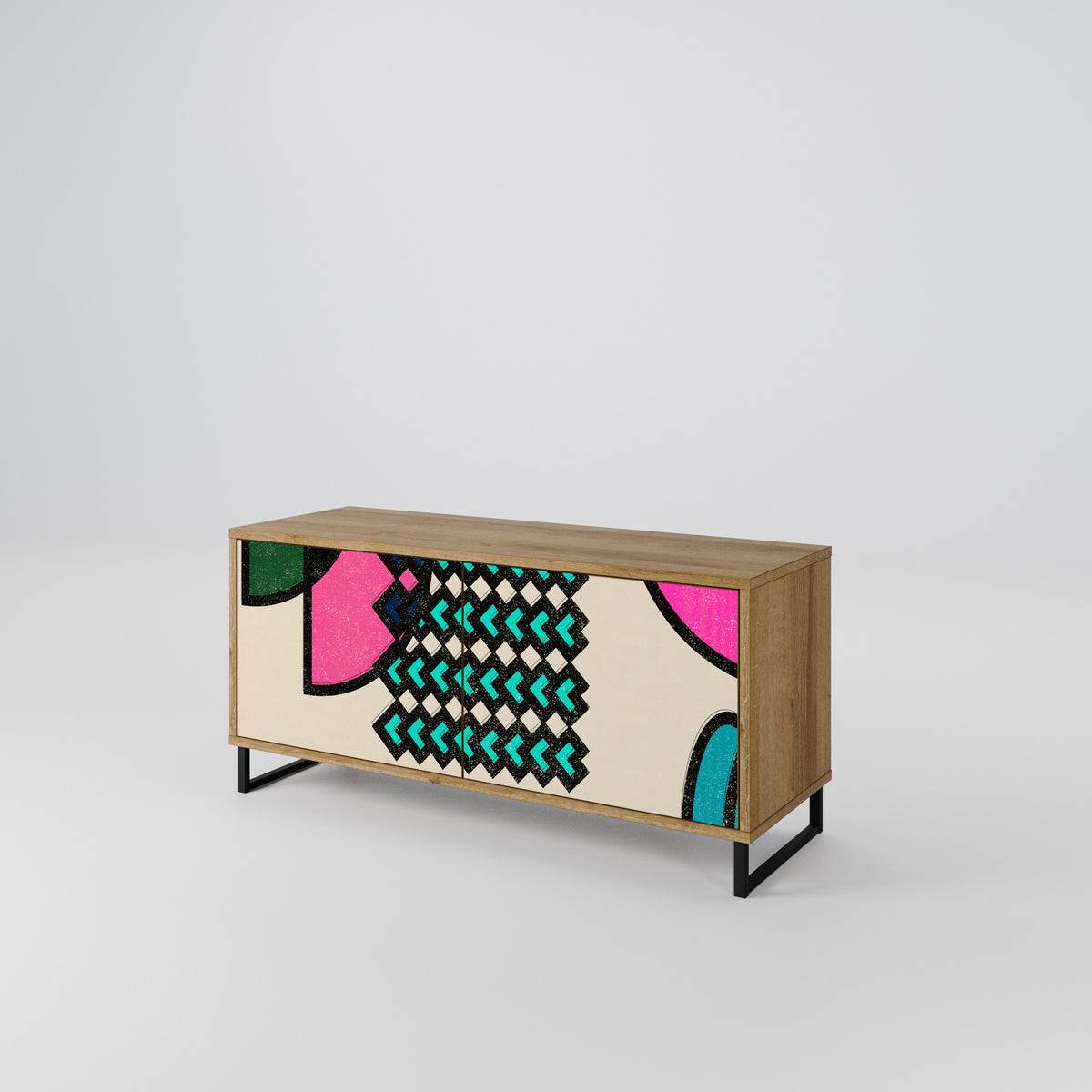 GEOMETRIC RHAPSODY Kompakt TV-bänk med 2 dörrar