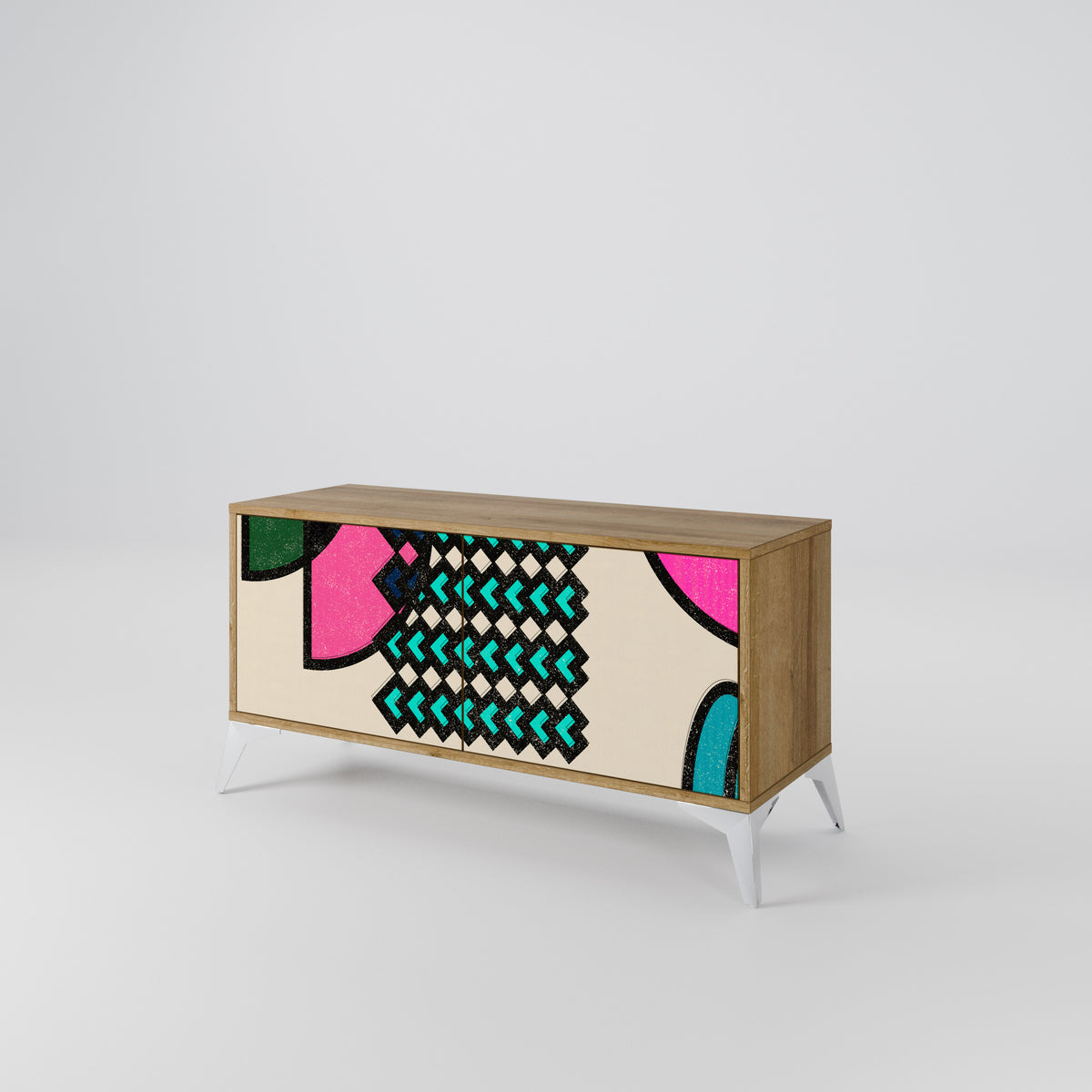 GEOMETRIC RHAPSODY Kompakt TV-bänk med 2 dörrar