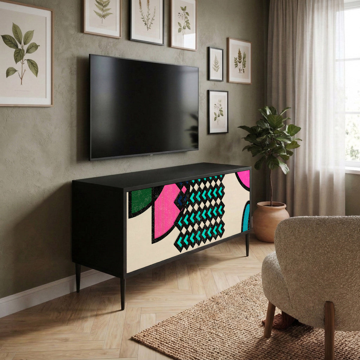 GEOMETRIC RHAPSODY Mueble de TV Compacto de 2 puertas