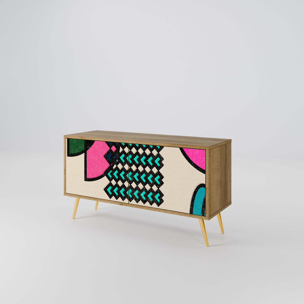 GEOMETRIC RHAPSODY Mueble de TV Compacto de 2 puertas