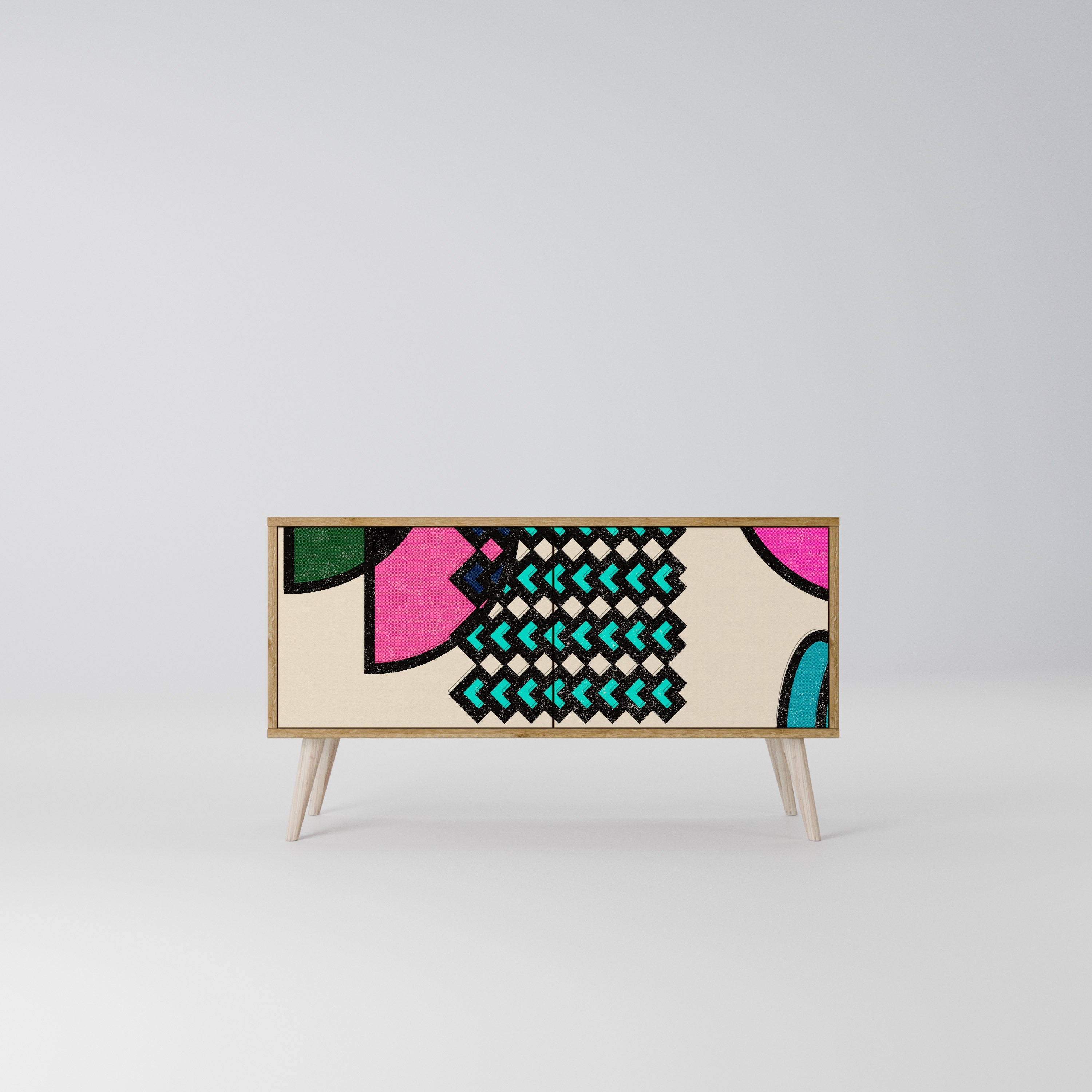 GEOMETRIC RHAPSODY Kompaktní dvoudveřový TV stolek