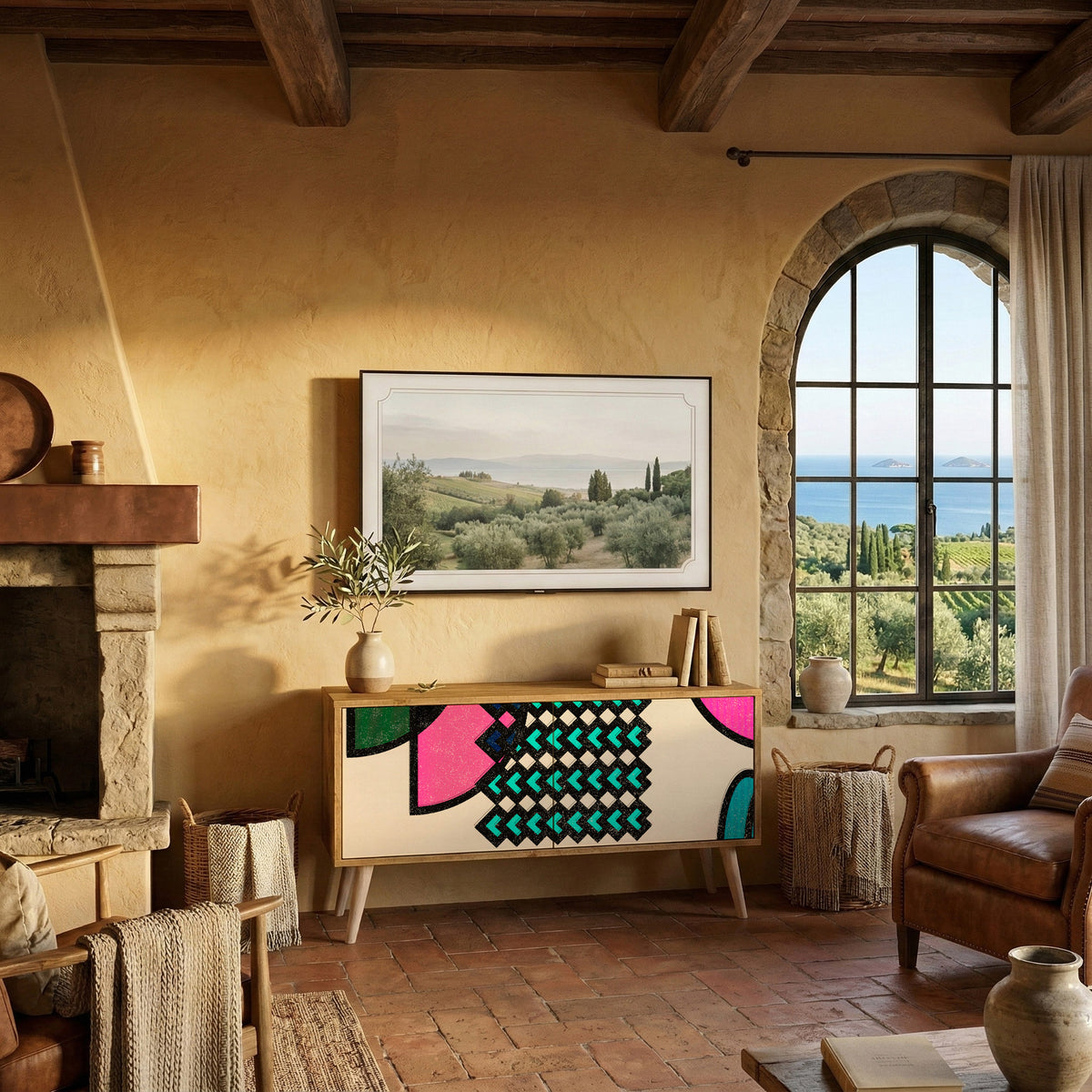 GEOMETRIC RHAPSODY Mueble de TV Compacto de 2 puertas