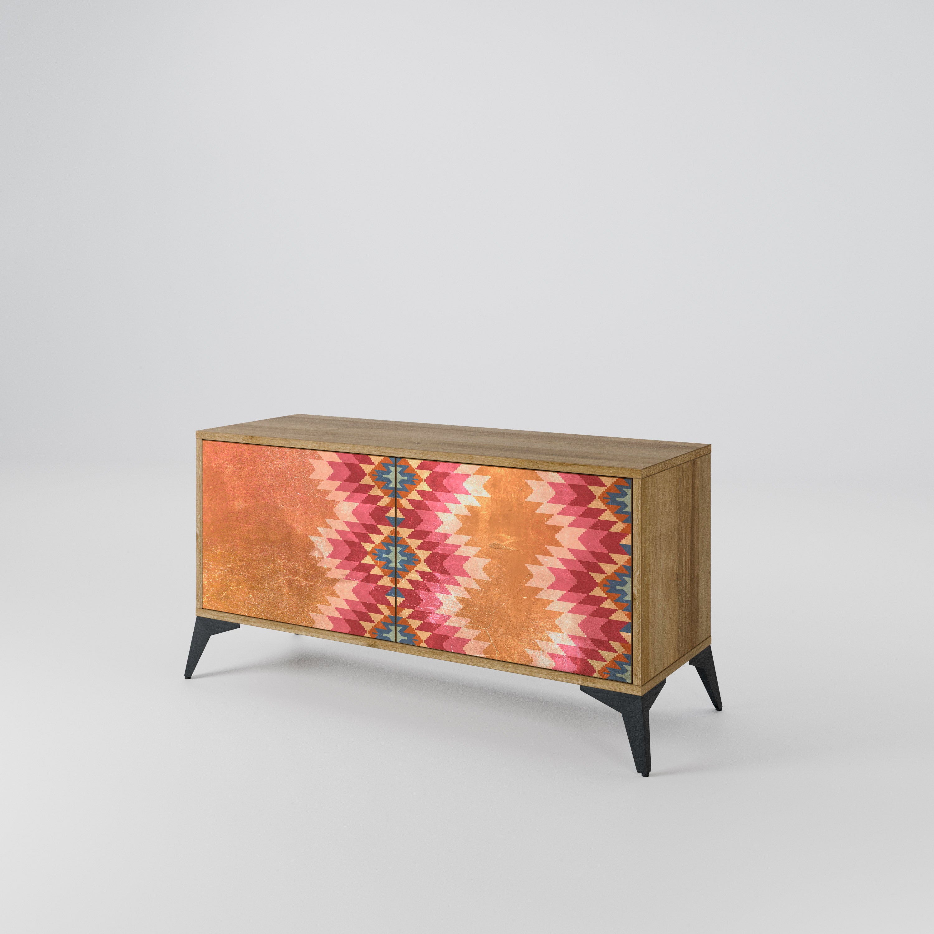 INDIAN FOLK Kompaktní dvoudveřový TV stolek