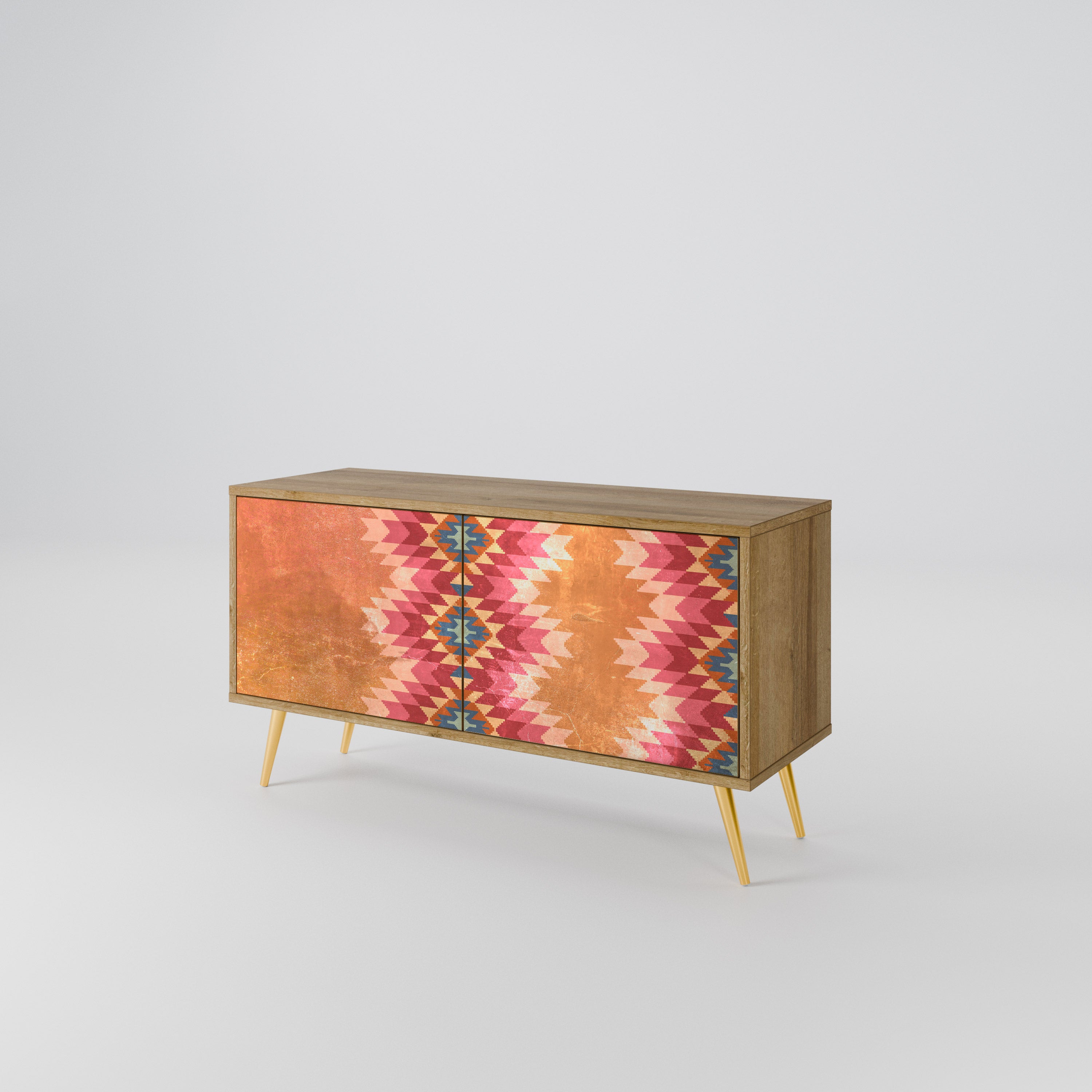 INDIAN FOLK Kompaktní dvoudveřový TV stolek