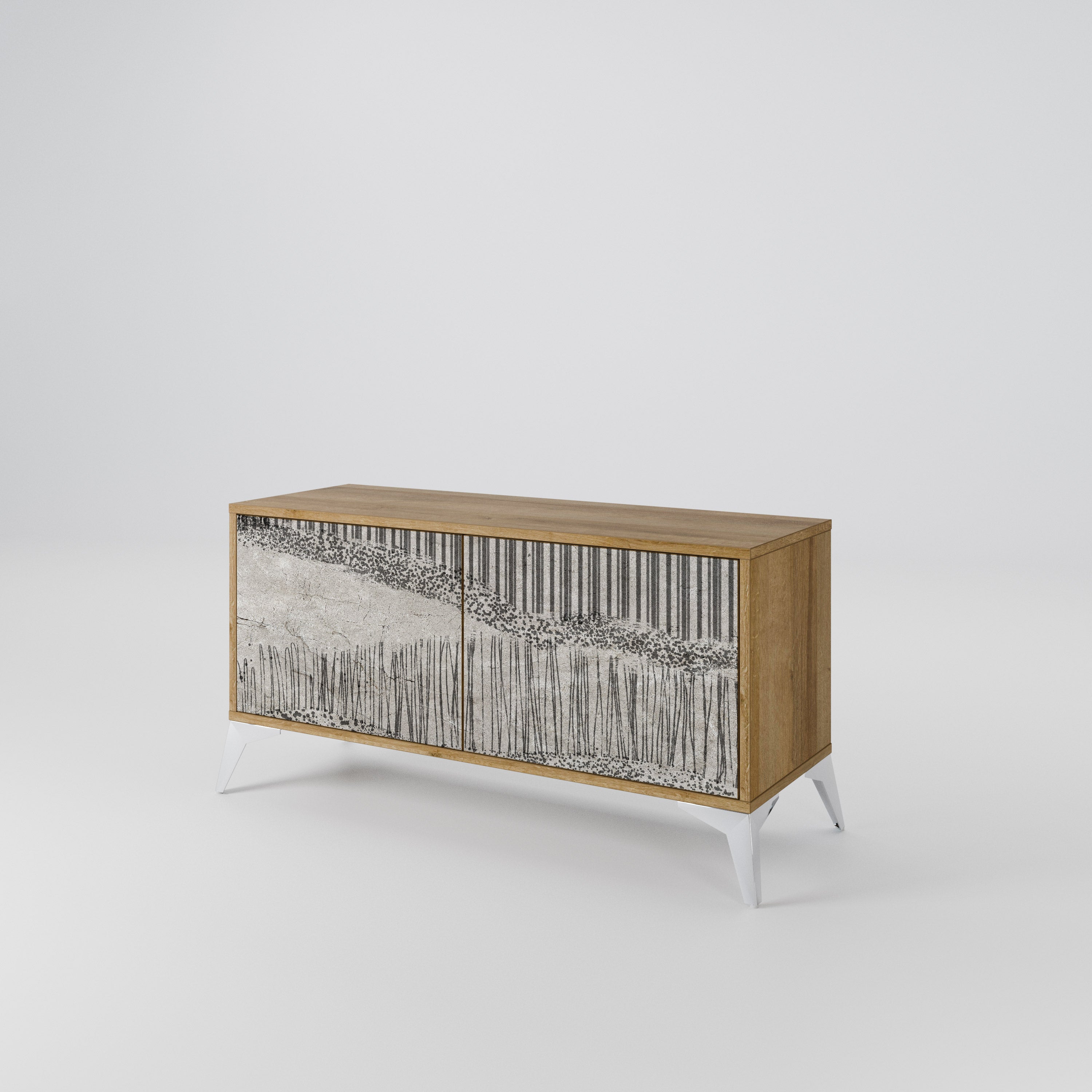 GRAIN LINES Kompaktní dvoudveřový TV stolek