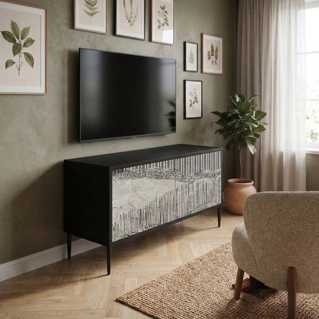 GRAIN LINES Mueble de TV Compacto de 2 puertas