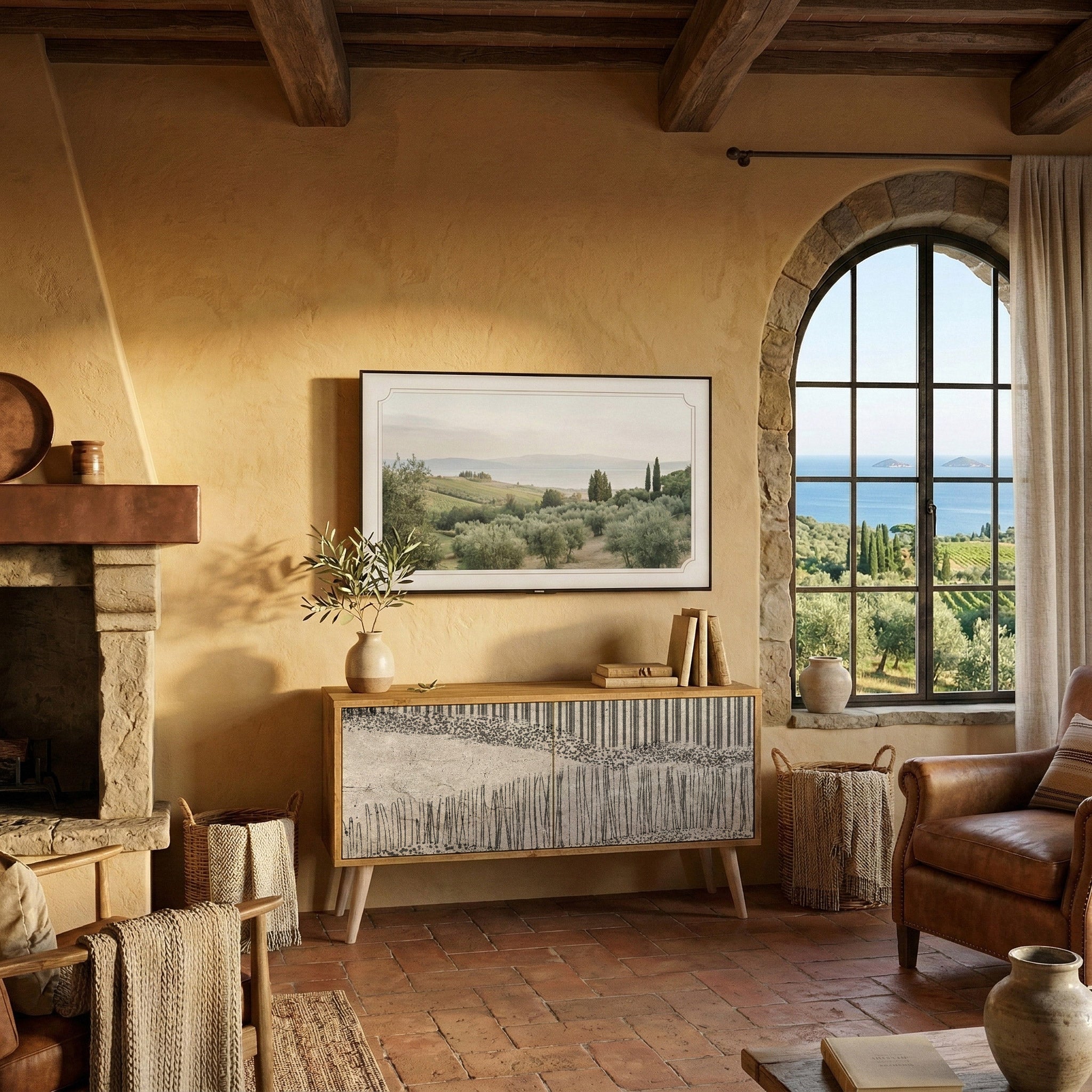 GRAIN LINES Kompaktní dvoudveřový TV stolek