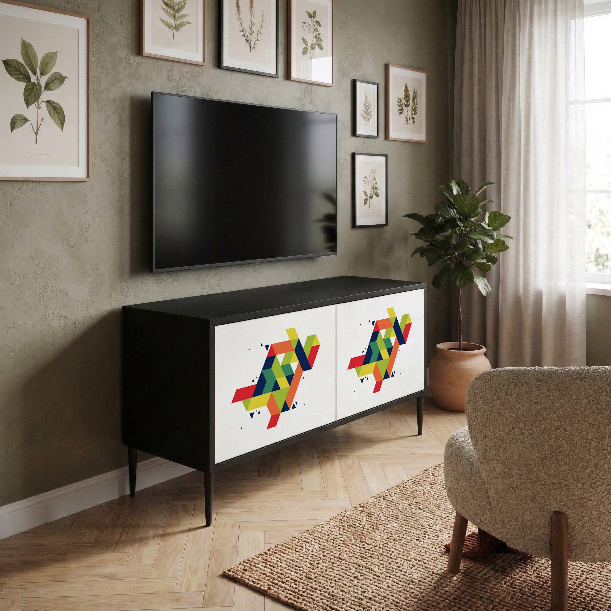 FUTURE SIGN Mueble de TV Compacto de 2 puertas