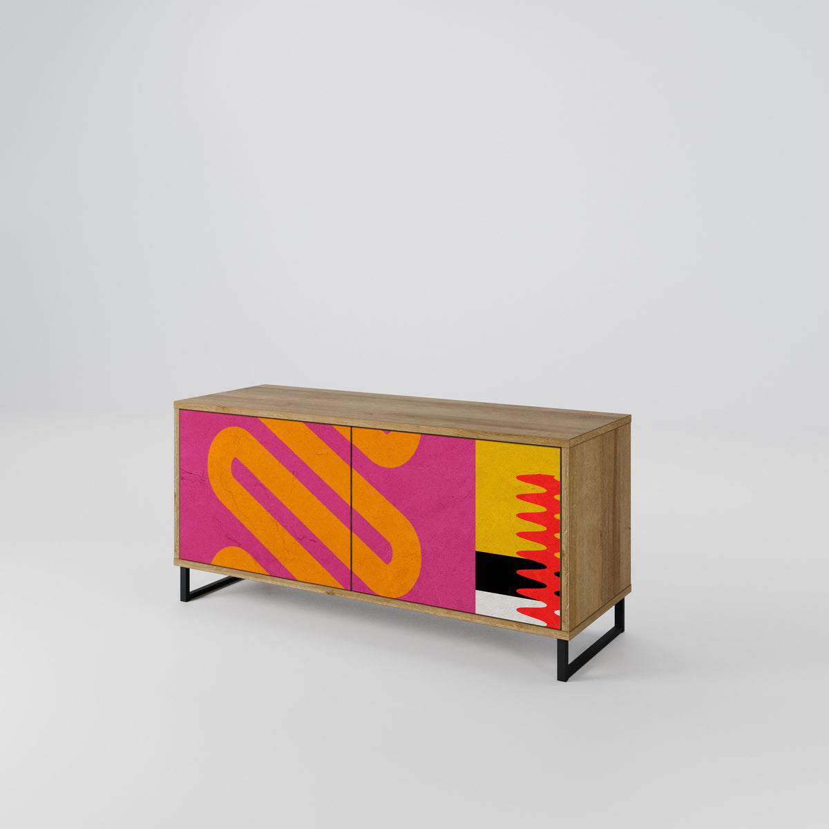 VIVID ART Mueble de TV Compacto de 2 puertas