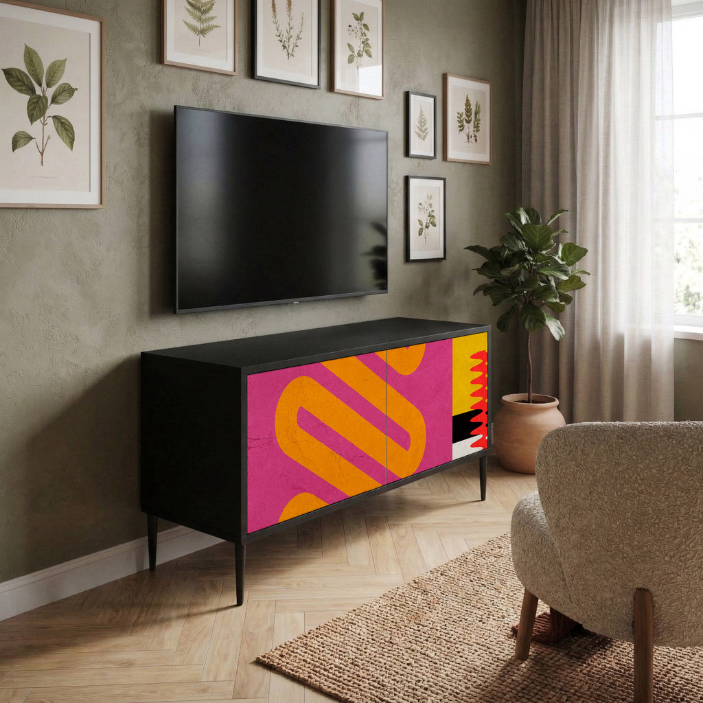 VIVID ART Mueble de TV Compacto de 2 puertas