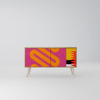 VIVID ART Mueble de TV Compacto de 2 puertas