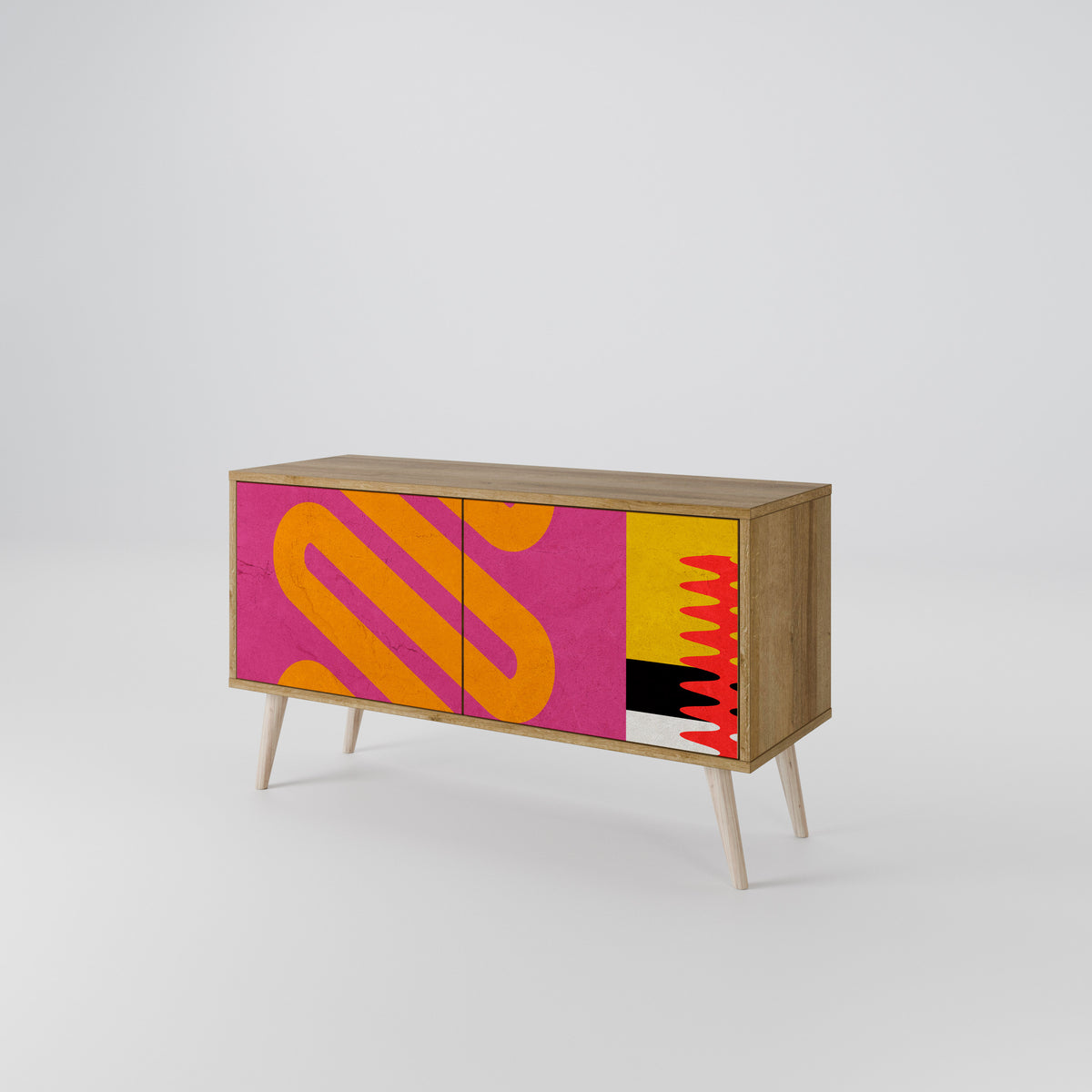 VIVID ART Mueble de TV Compacto de 2 puertas