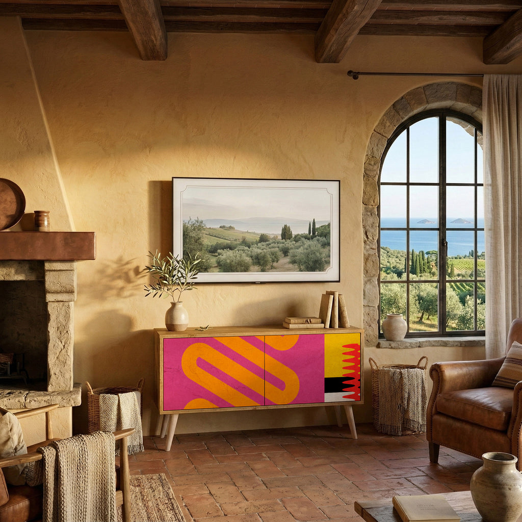 VIVID ART Mueble de TV Compacto de 2 puertas