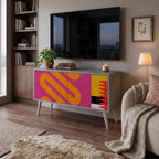 VIVID ART Mueble de TV Compacto de 2 puertas