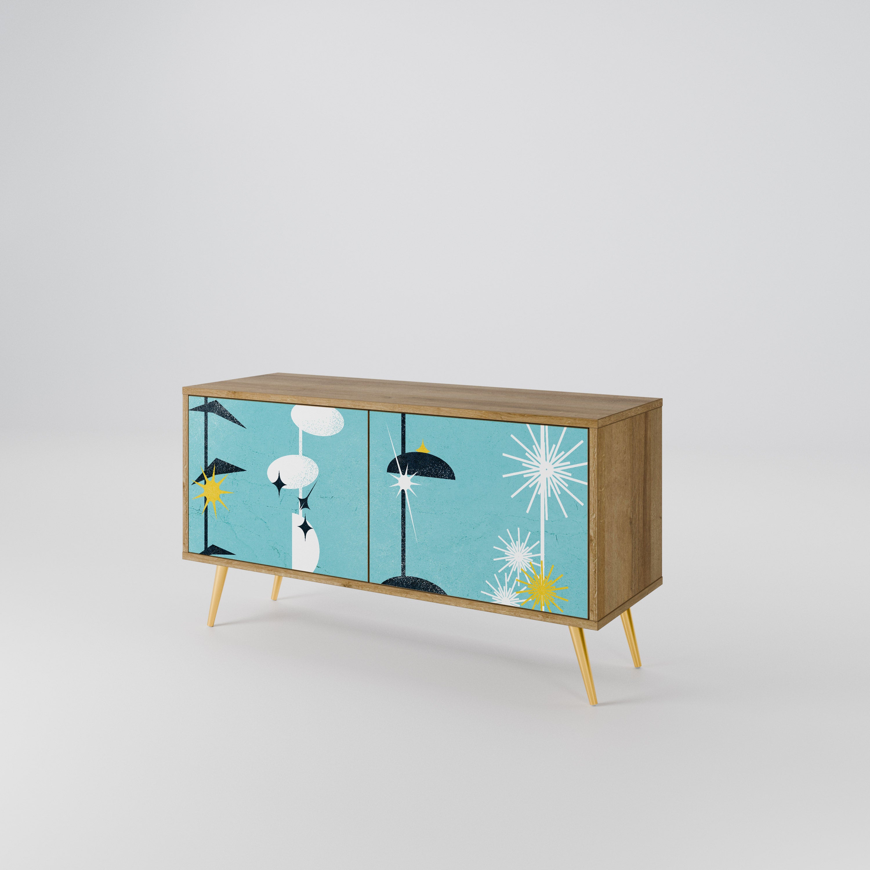 PATHS TO HAPPINESS Compact 2-Door TV Cabinet