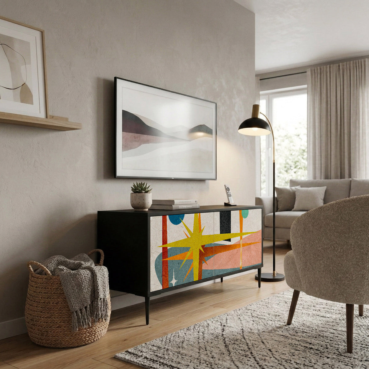 INTERSTELLAR VIBES Mueble de TV Compacto de 2 puertas