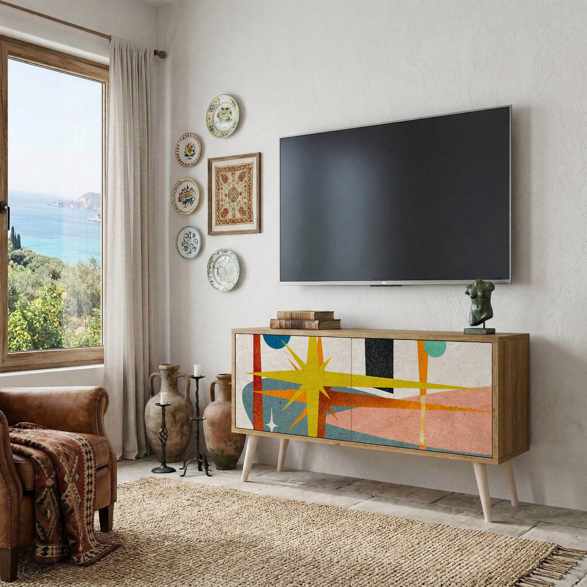 INTERSTELLAR VIBES Mueble de TV Compacto de 2 puertas