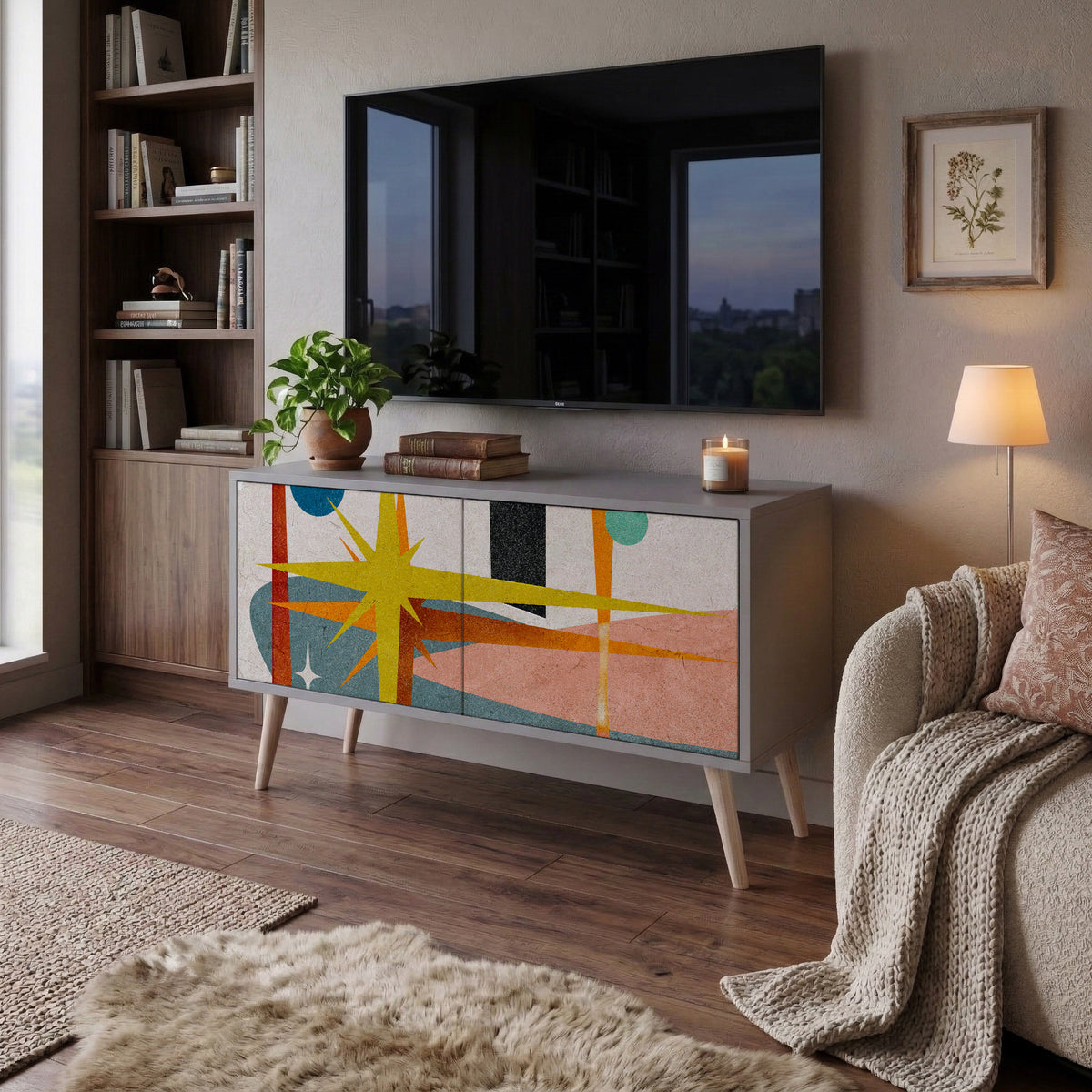 INTERSTELLAR VIBES Mueble de TV Compacto de 2 puertas