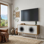 BLACK HOLE Mueble de TV Compacto de 2 puertas