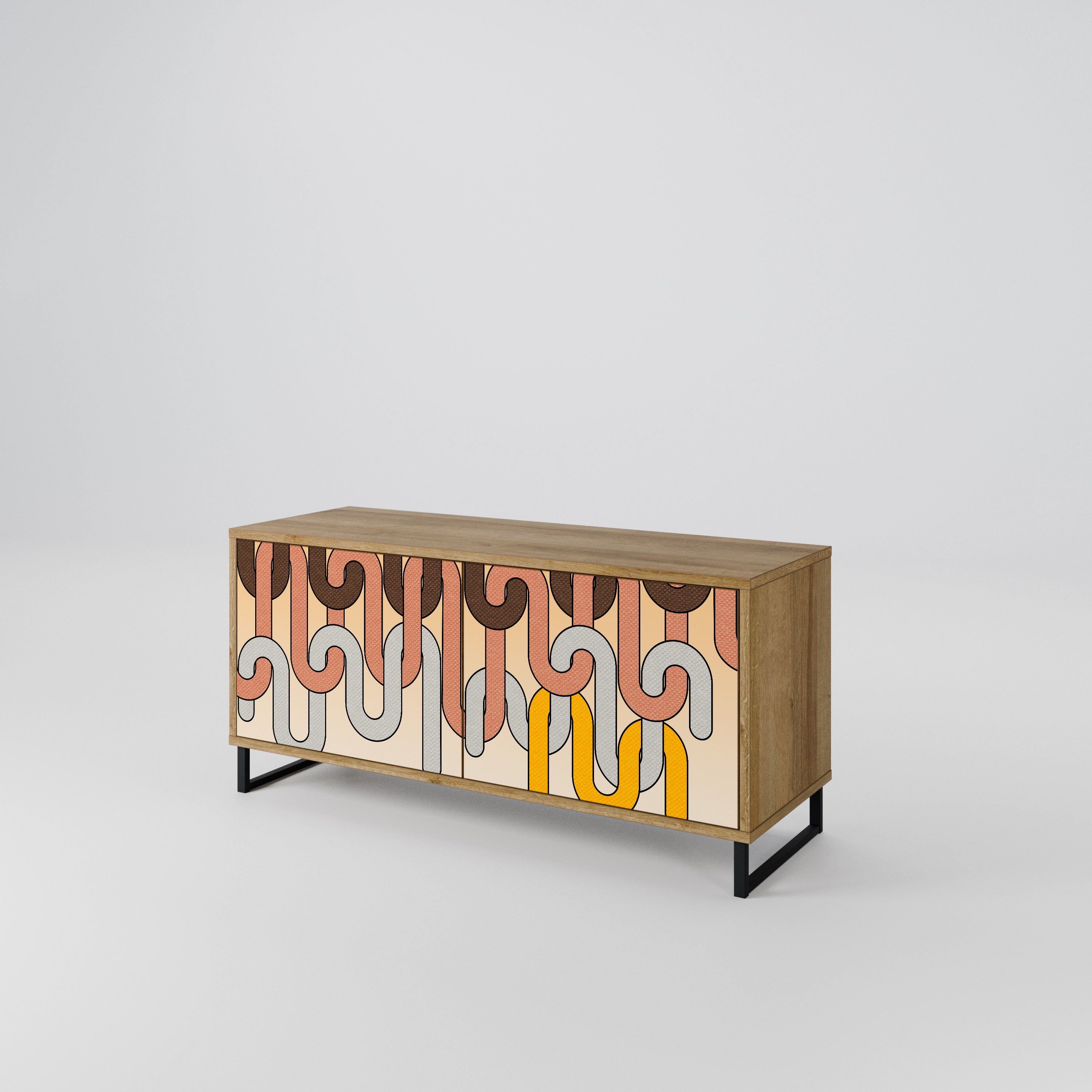 COLORFUL STRINGS Compact 2-Door TV Cabinet