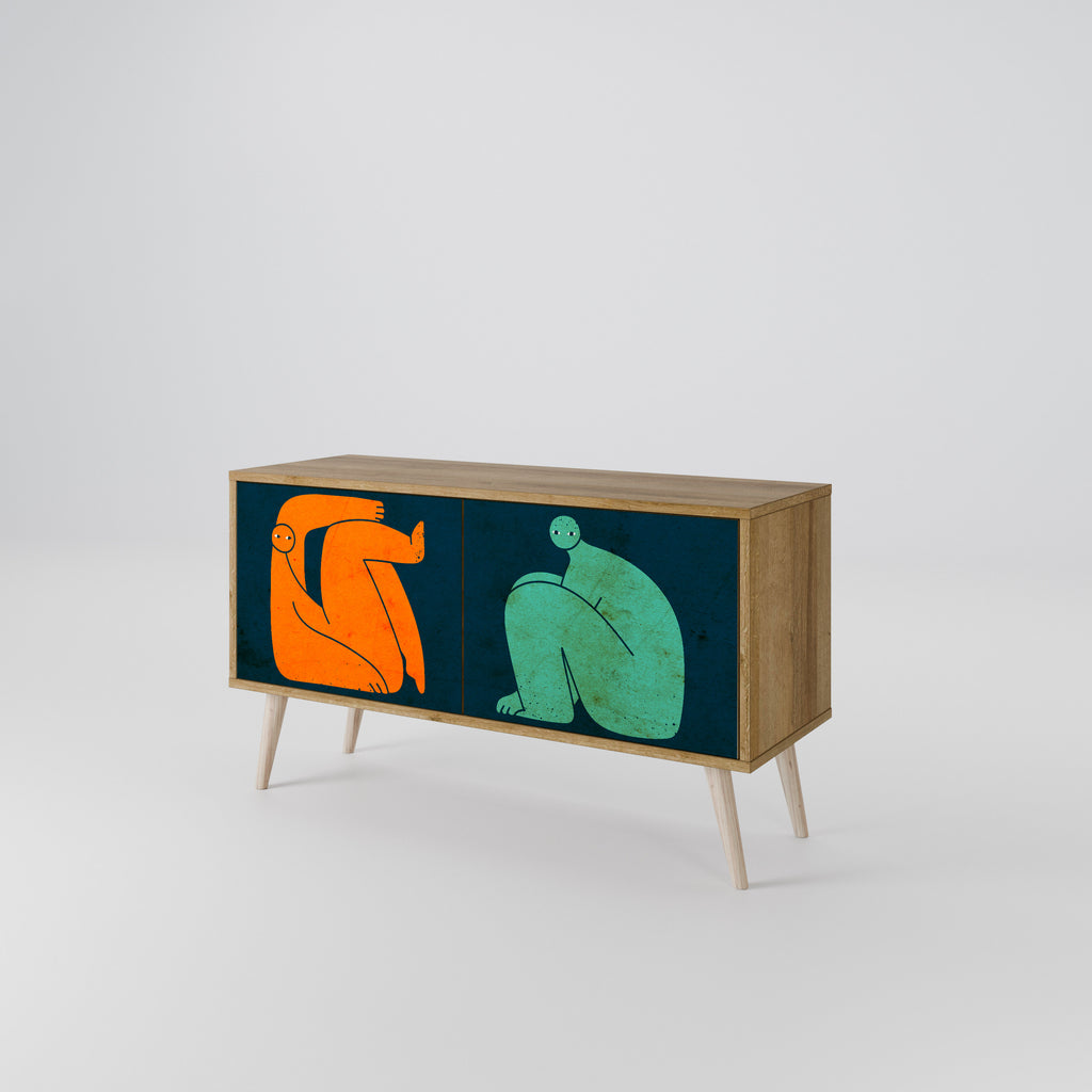 TOGETHER BUT SEPARATELY Kompakt TV-bänk med 2 dörrar