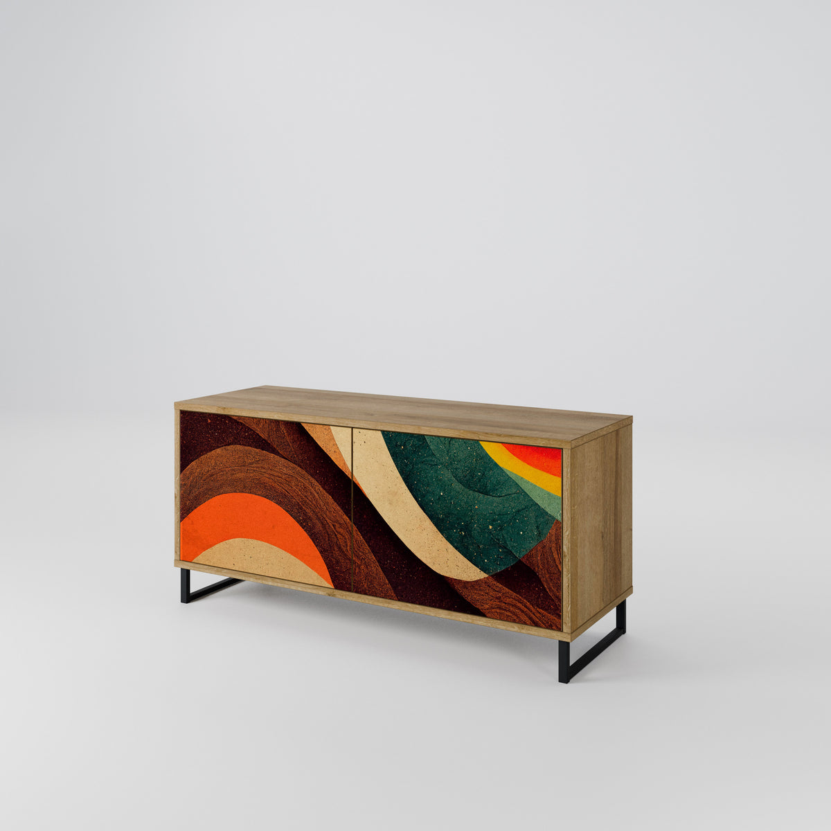 COLORFUL STRANDS Mueble de TV Compacto de 2 puertas