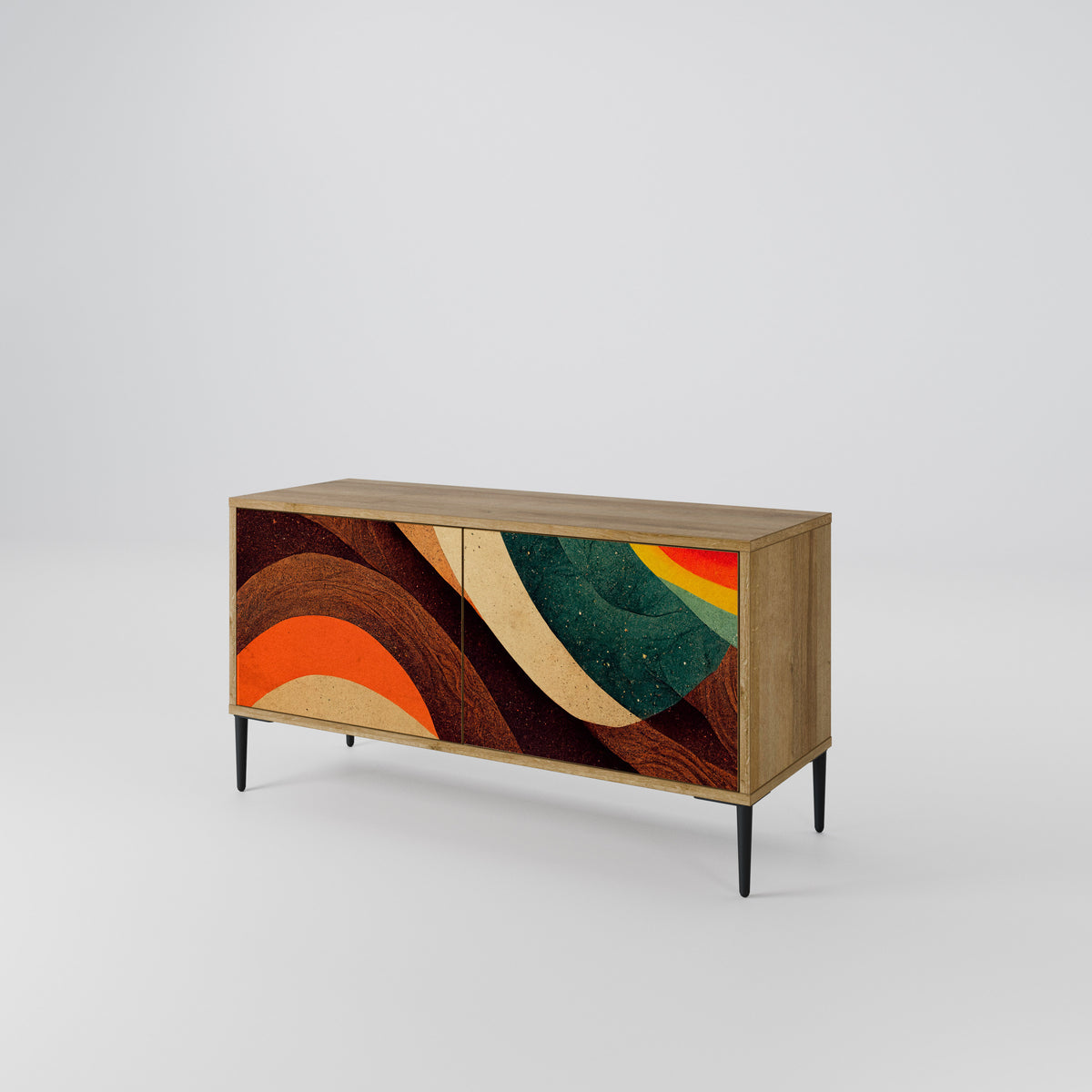 COLORFUL STRANDS Mueble de TV Compacto de 2 puertas